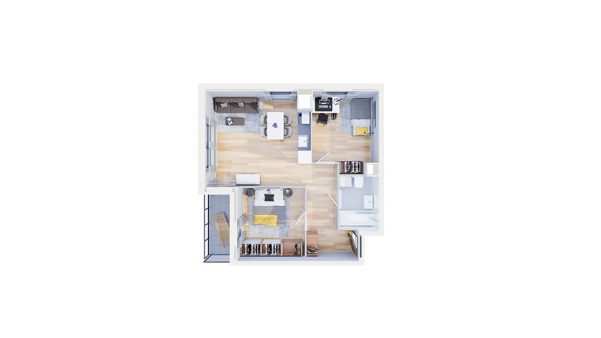 3 pokoje, mieszkanie 55,87 m², piętro 10, oferta nr 2.A77, Niebieski Bursztyn II, Reda, ul. Bosmańska