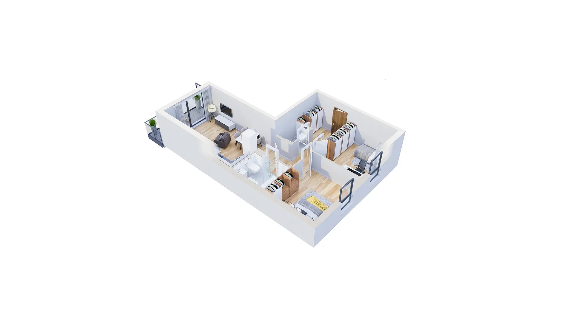 3 pokoje, mieszkanie 65,11 m², piętro 2, oferta nr 2.C1, Niebieski Bursztyn II, Reda, ul. Bosmańska