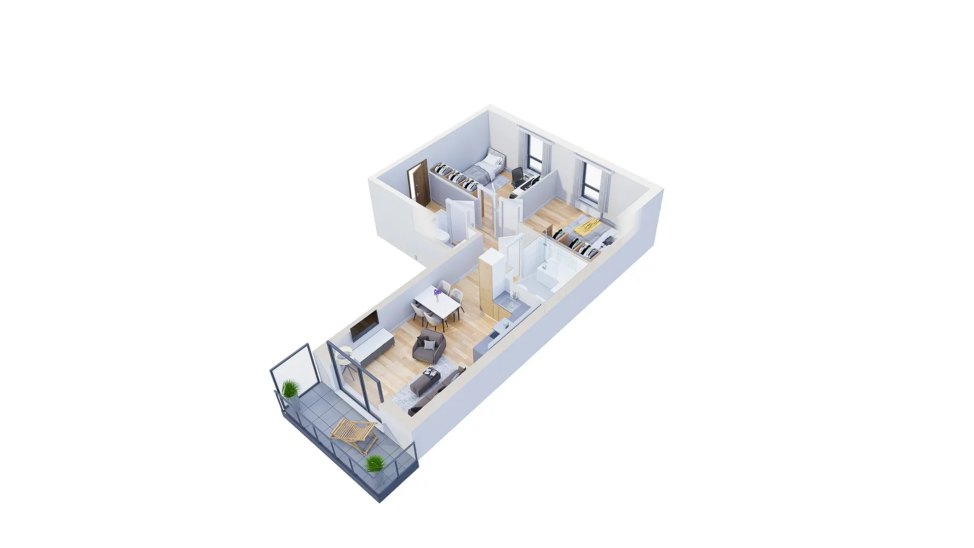 3 pokoje, mieszkanie 65,11 m², piętro 2, oferta nr 2.C1, Niebieski Bursztyn II, Reda, ul. Bosmańska