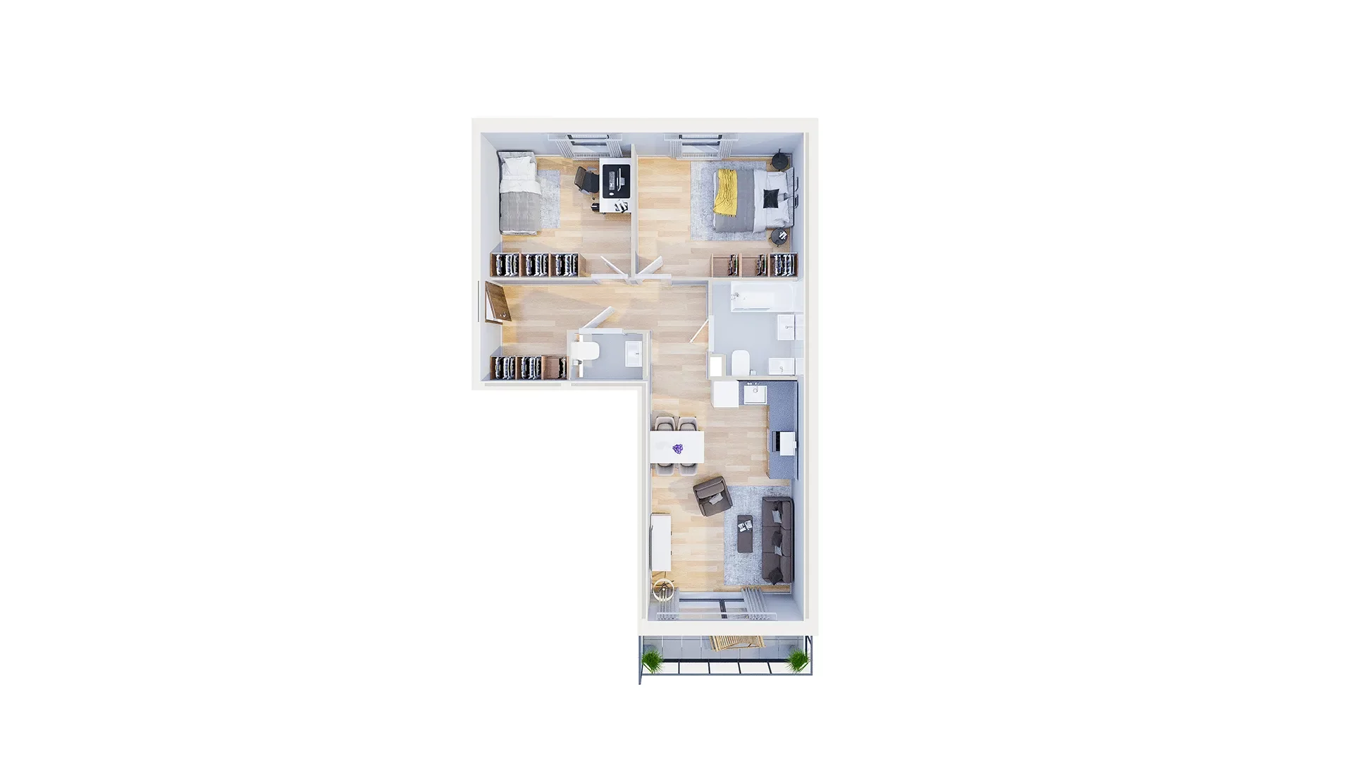 3 pokoje, mieszkanie 65,11 m², piętro 2, oferta nr 2.C1, Niebieski Bursztyn II, Reda, ul. Bosmańska