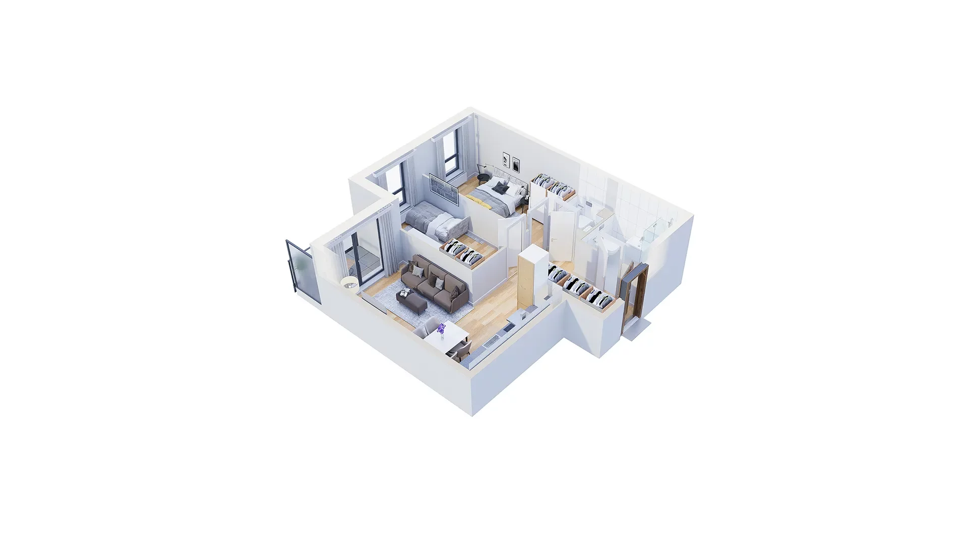 3 pokoje, mieszkanie 53,85 m², piętro 2, oferta nr 2.C2, Niebieski Bursztyn II, Reda, ul. Bosmańska