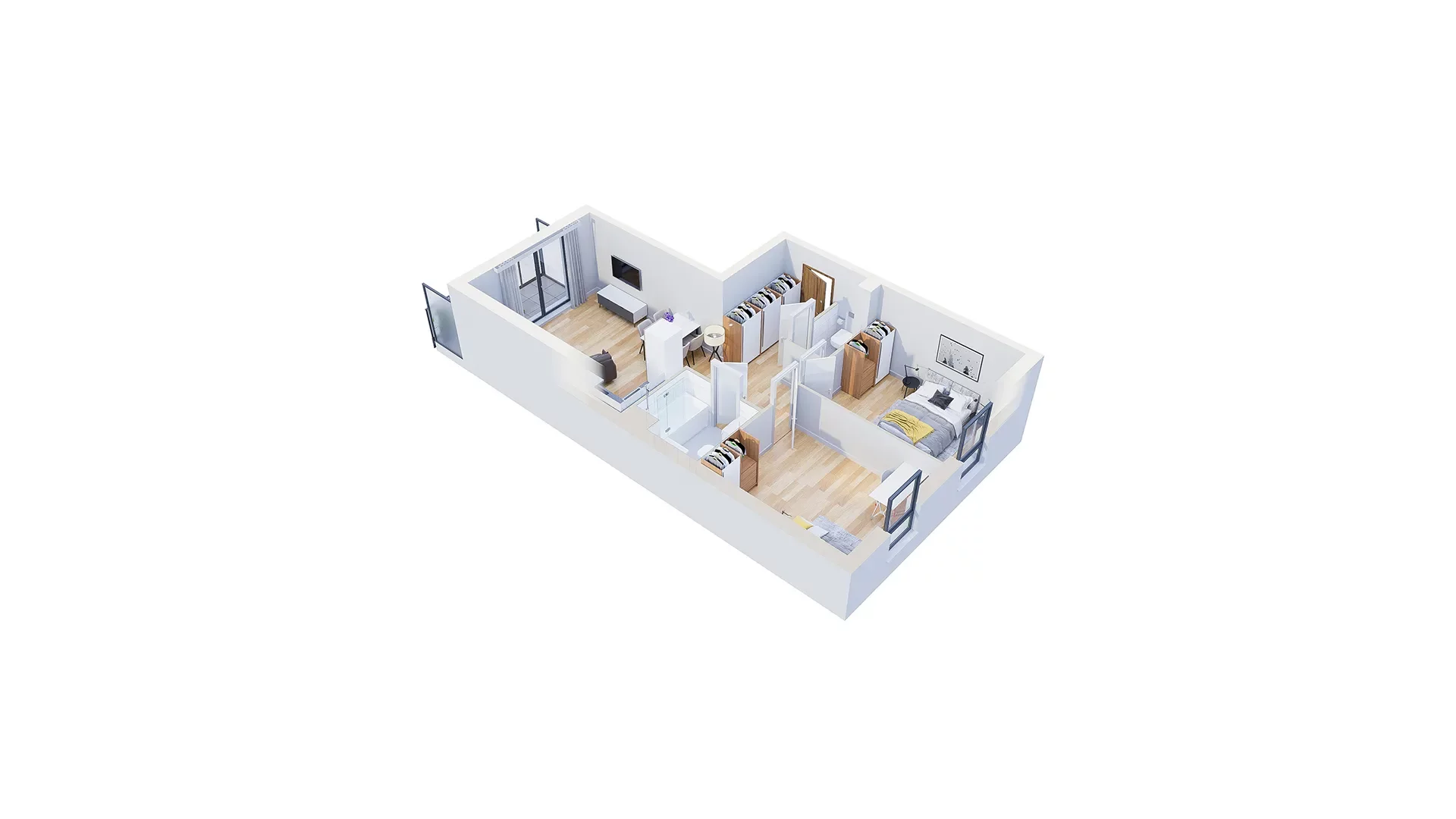 3 pokoje, mieszkanie 64,32 m², piętro 3, oferta nr 2.B4, Niebieski Bursztyn II, Reda, ul. Bosmańska