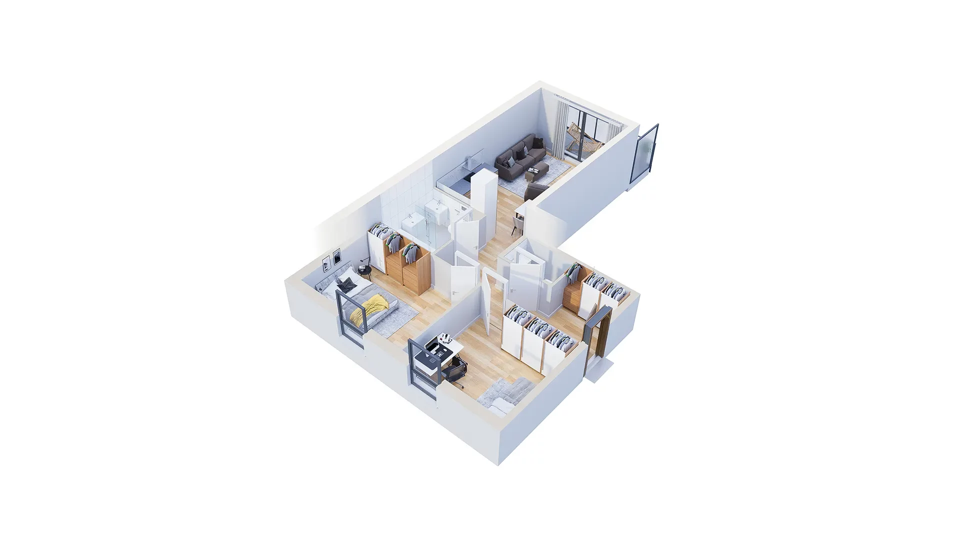 3 pokoje, mieszkanie 65,11 m², piętro 3, oferta nr 2.C5, Niebieski Bursztyn II, Reda, ul. Bosmańska
