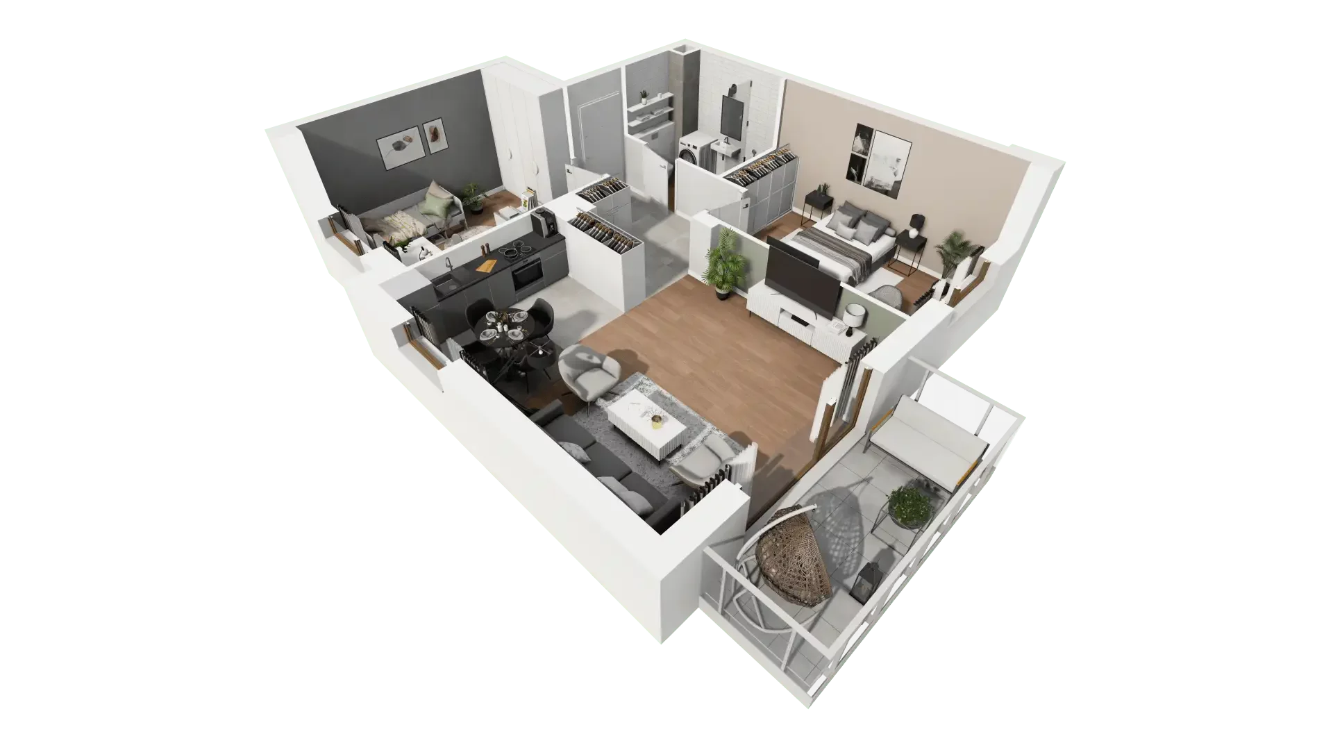 Mieszkanie 60,25 m², parter, oferta nr 3.2.2, Osiedle Przyjemne - etap II, Gdańsk, Jasień, ul. Flisykowskiego