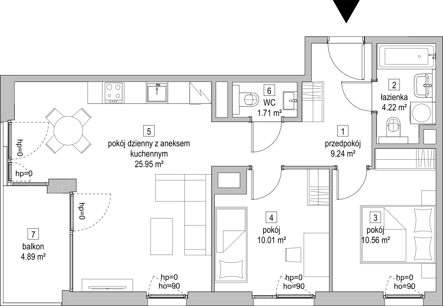 Mieszkanie 61,57 m², piętro 2, oferta nr A.2.2, ATAL Symbioza, Gdynia, Cisowa, ul. Kcyńska