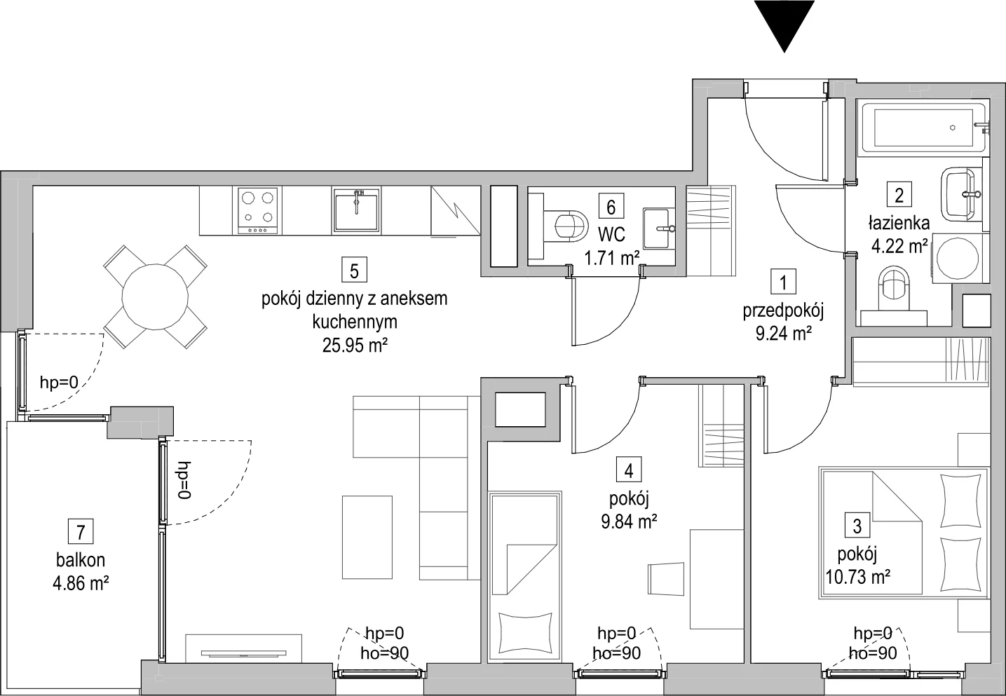 Mieszkanie 61,55 m², piętro 3, oferta nr A.3.3, ATAL Symbioza, Gdynia, Cisowa, ul. Kcyńska