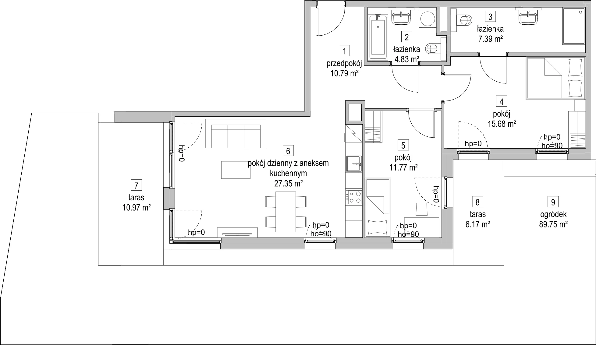 Mieszkanie 77,72 m², parter, oferta nr C1.0.1, ATAL Symbioza, Gdynia, Cisowa, ul. Kcyńska