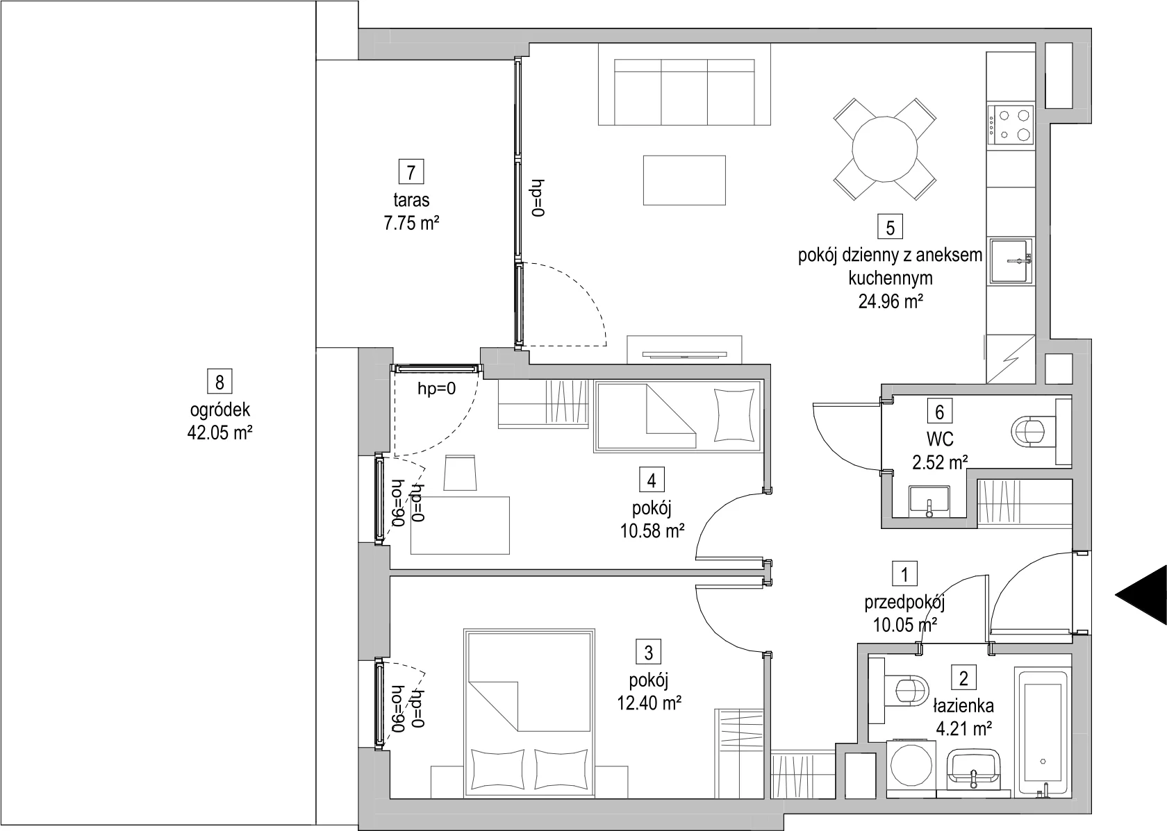 Mieszkanie 64,65 m², parter, oferta nr D.0.5, ATAL Symbioza, Gdynia, Cisowa, ul. Kcyńska