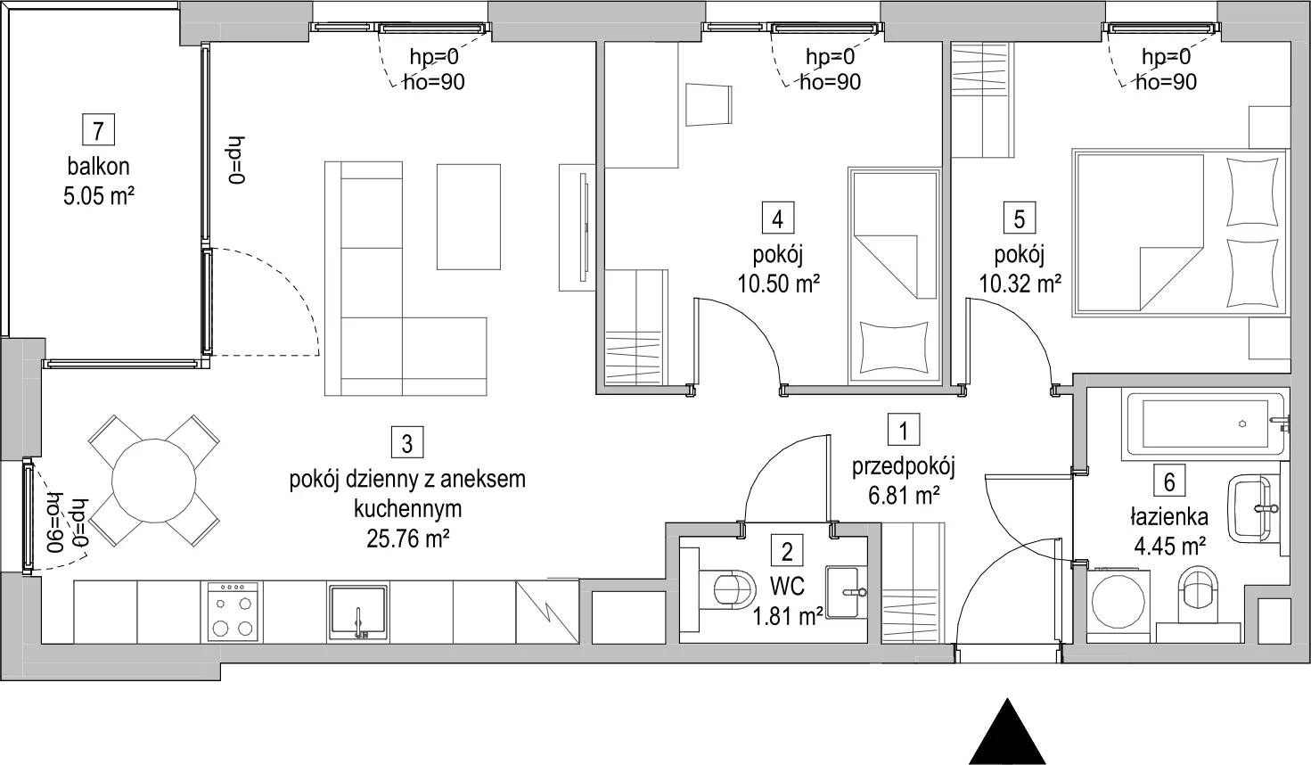 Mieszkanie 59,69 m², piętro 3, oferta nr D.3.6, ATAL Symbioza, Gdynia, Cisowa, ul. Kcyńska