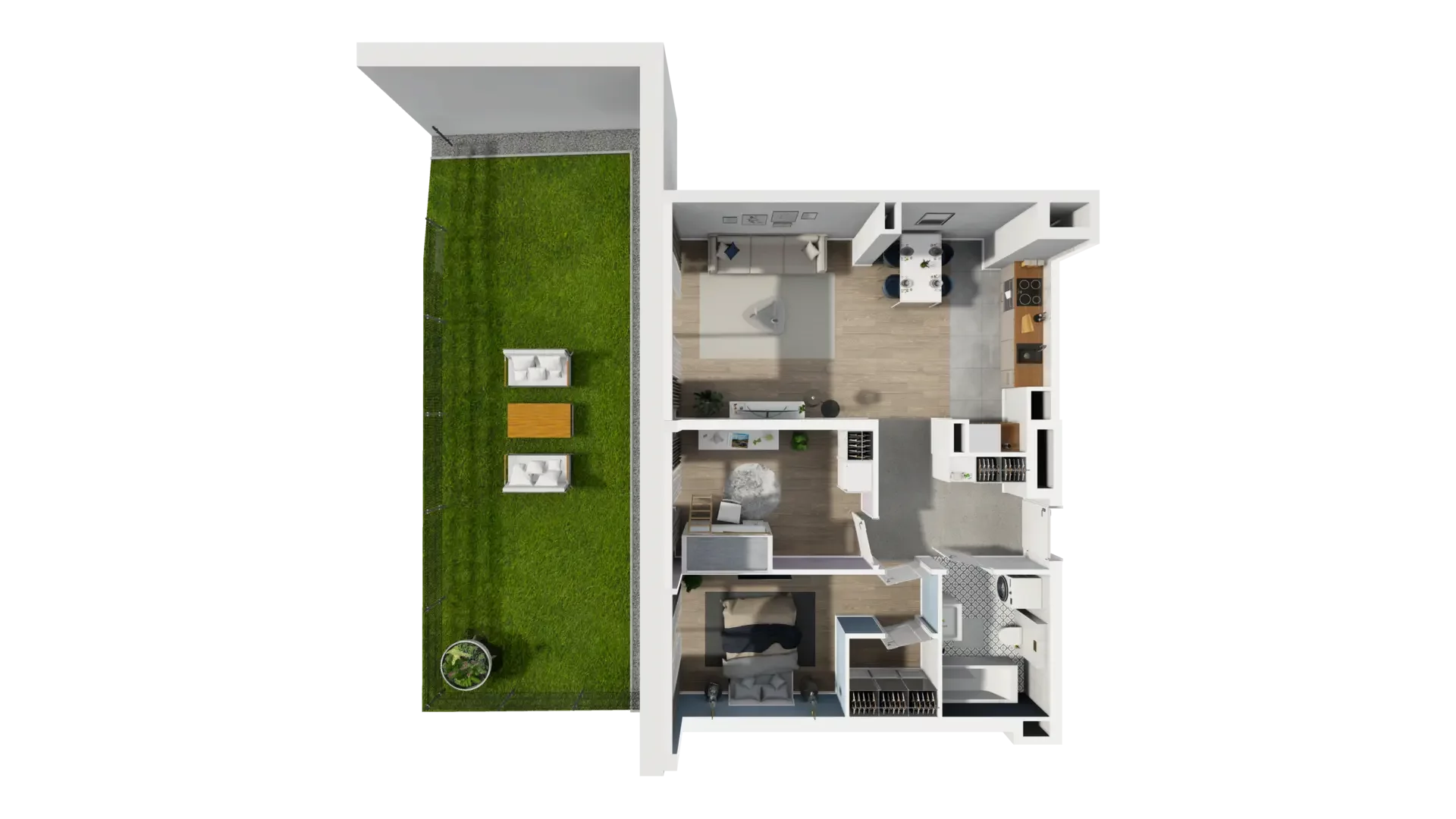 3 pokoje, mieszkanie 63,06 m², parter, oferta nr B1.0.1, ATAL Symbioza, Gdynia, Cisowa, ul. Kcyńska