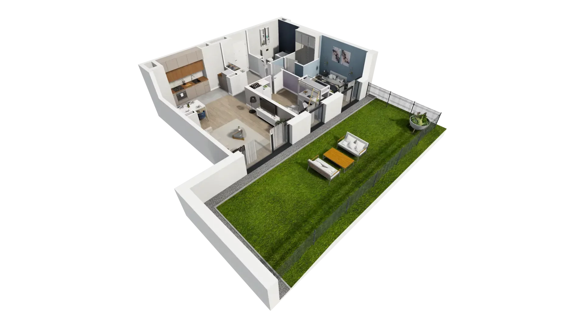 3 pokoje, mieszkanie 63,06 m², parter, oferta nr B1.0.1, ATAL Symbioza, Gdynia, Cisowa, ul. Kcyńska