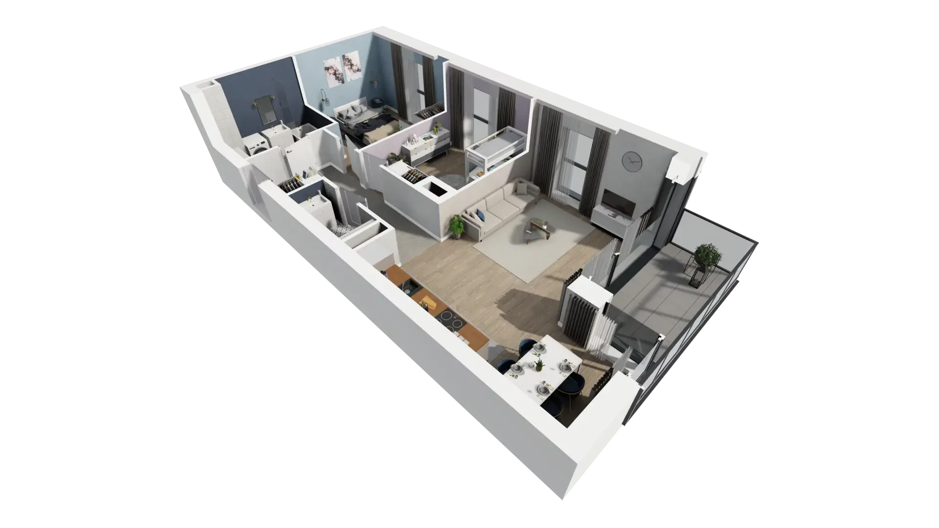 3 pokoje, mieszkanie 60,93 m², piętro 1, oferta nr B1.1.4, ATAL Symbioza, Gdynia, Cisowa, ul. Kcyńska