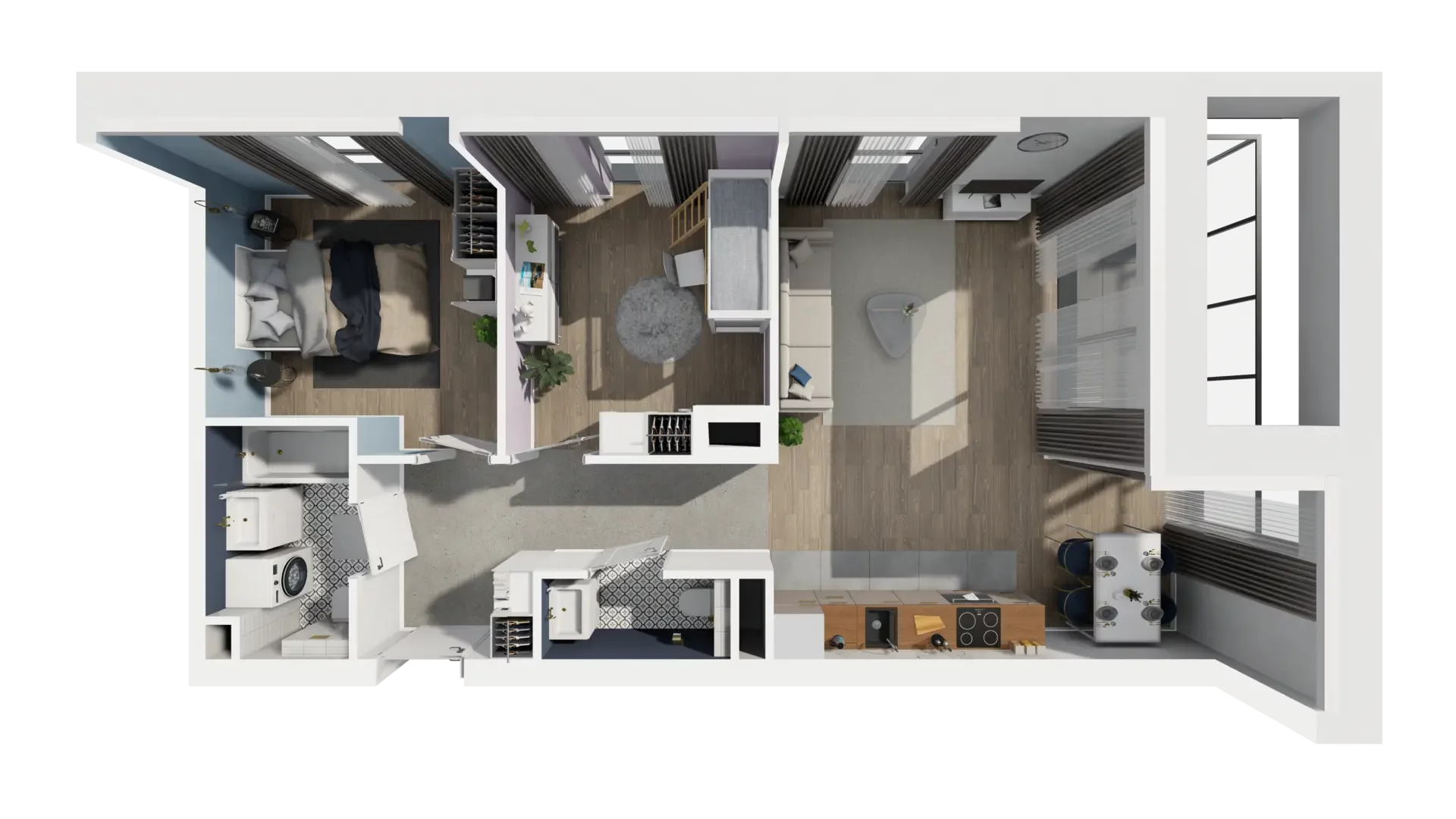 3 pokoje, mieszkanie 60,93 m², piętro 2, oferta nr B1.2.4, ATAL Symbioza, Gdynia, Cisowa, ul. Kcyńska