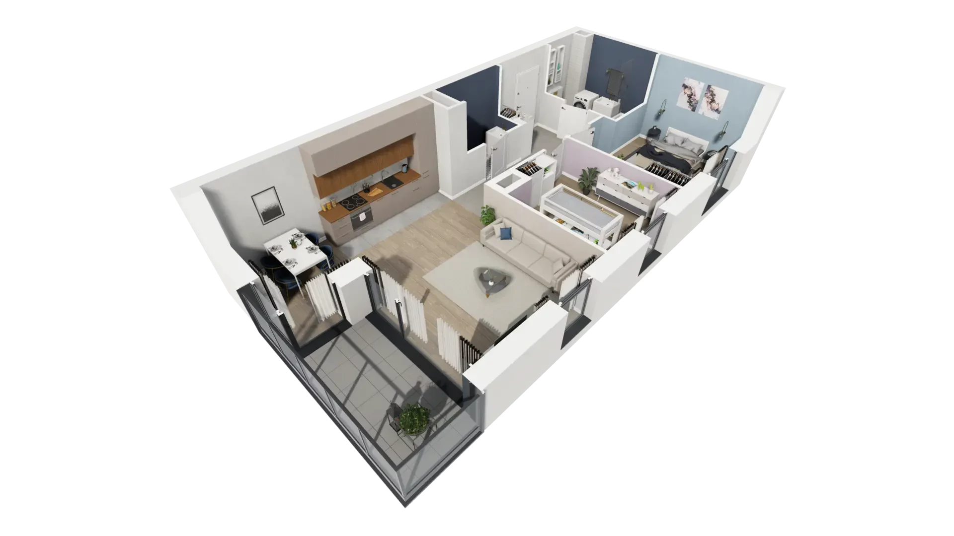 3 pokoje, mieszkanie 60,93 m², piętro 2, oferta nr B1.2.4, ATAL Symbioza, Gdynia, Cisowa, ul. Kcyńska