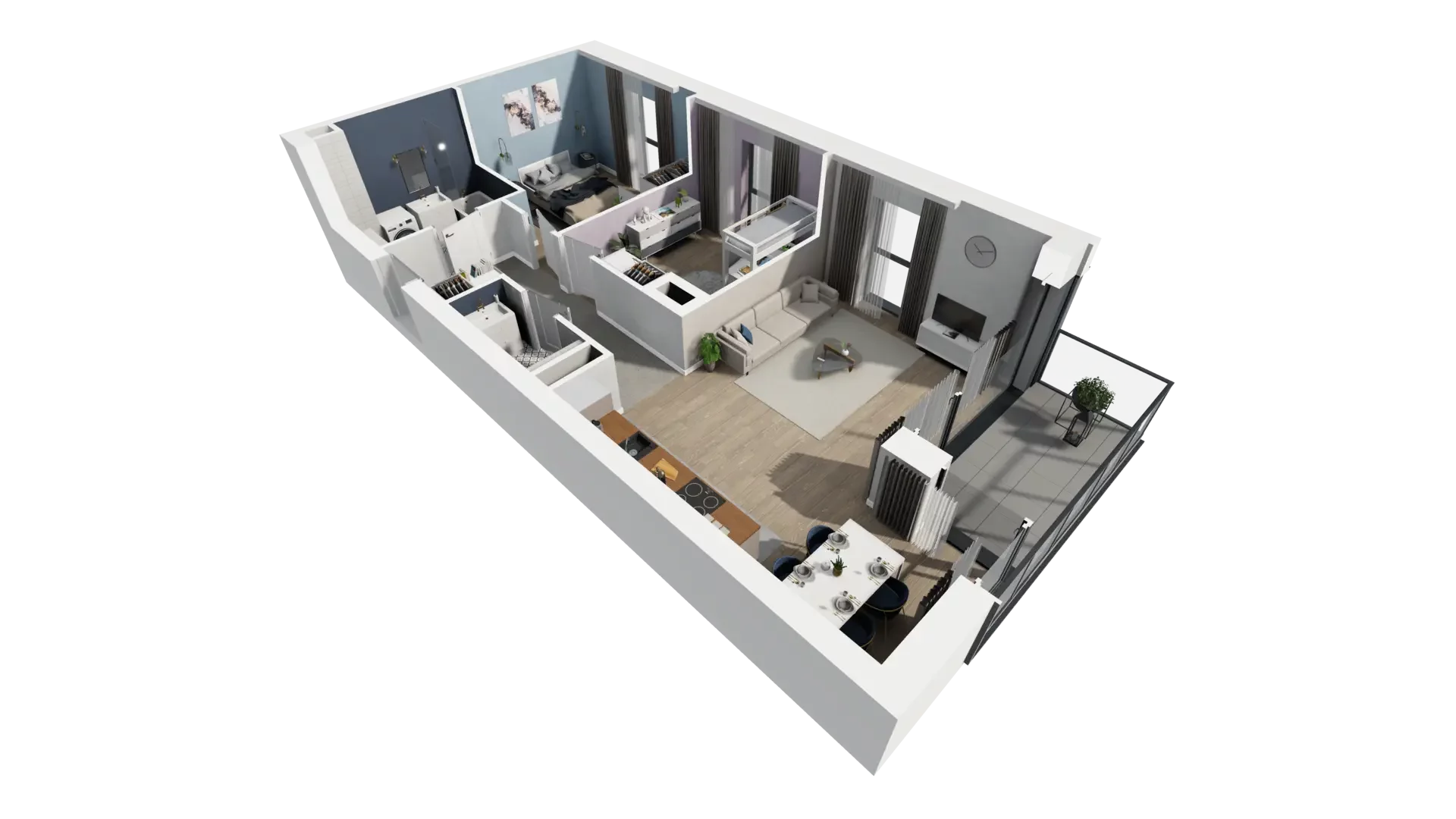 3 pokoje, mieszkanie 60,93 m², piętro 2, oferta nr B1.2.4, ATAL Symbioza, Gdynia, Cisowa, ul. Kcyńska