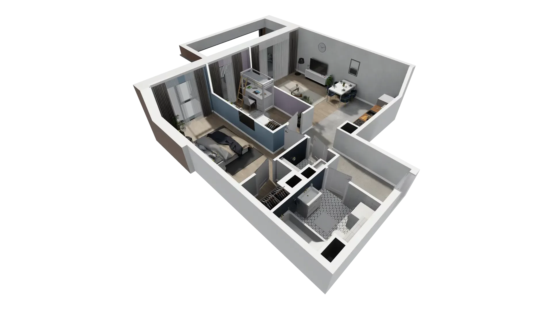 3 pokoje, mieszkanie 67,72 m², piętro 4, oferta nr B1.4.1, ATAL Symbioza, Gdynia, Cisowa, ul. Kcyńska