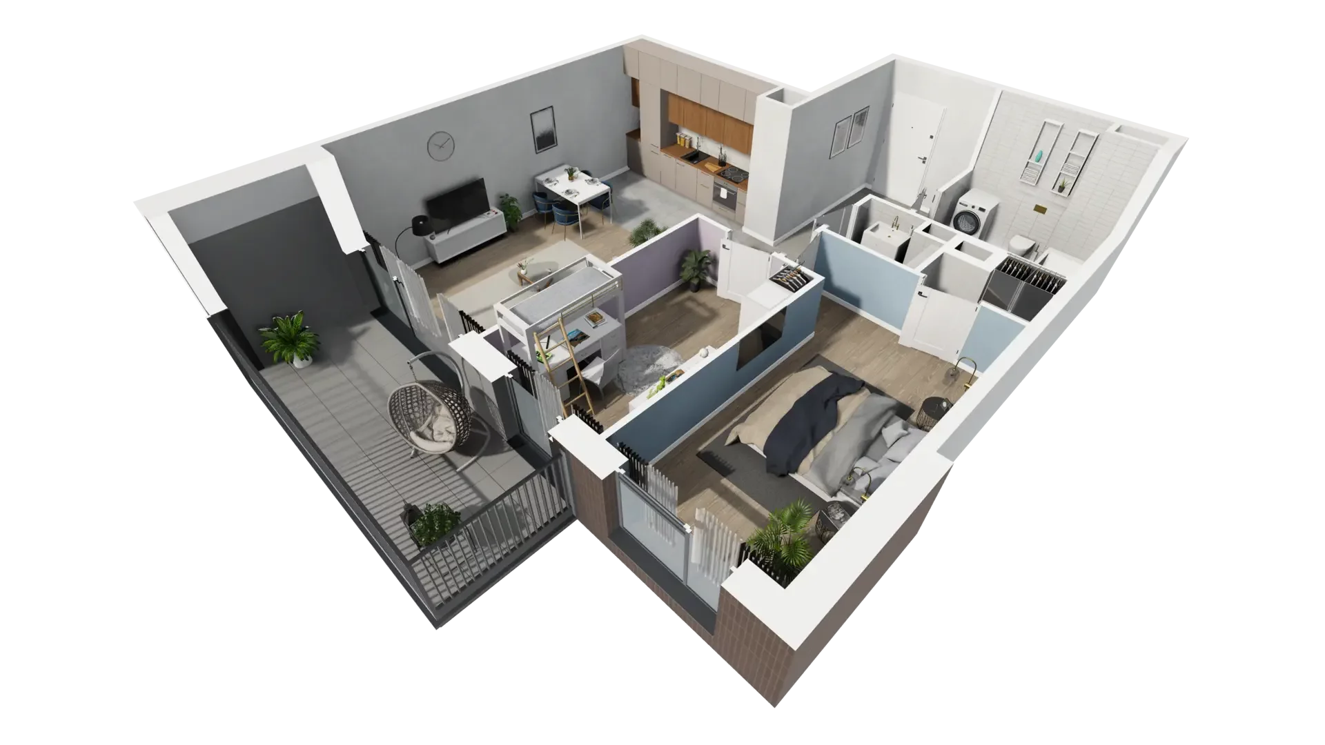 3 pokoje, mieszkanie 67,72 m², piętro 4, oferta nr B1.4.1, ATAL Symbioza, Gdynia, Cisowa, ul. Kcyńska