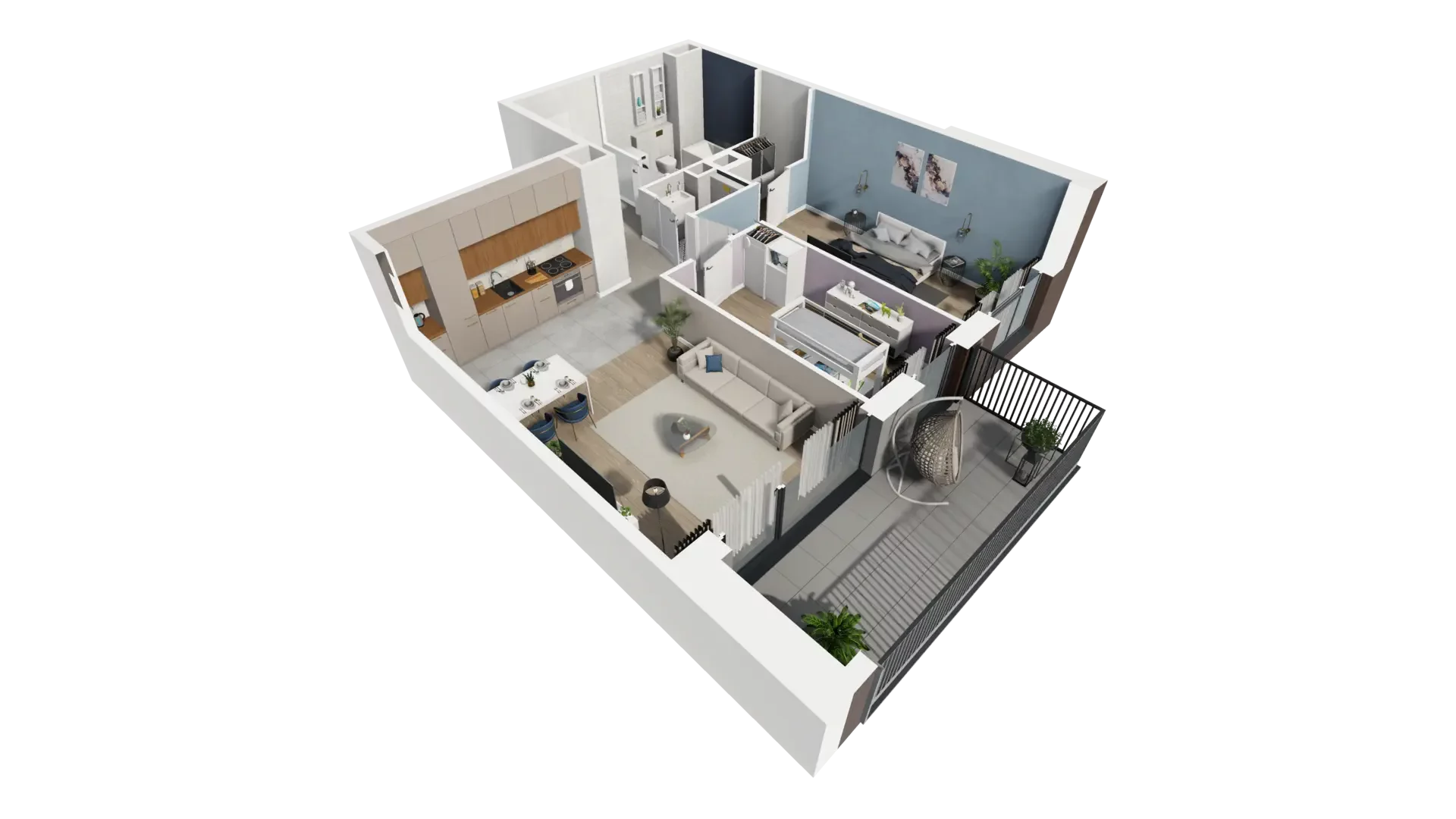 3 pokoje, mieszkanie 67,72 m², piętro 4, oferta nr B1.4.1, ATAL Symbioza, Gdynia, Cisowa, ul. Kcyńska