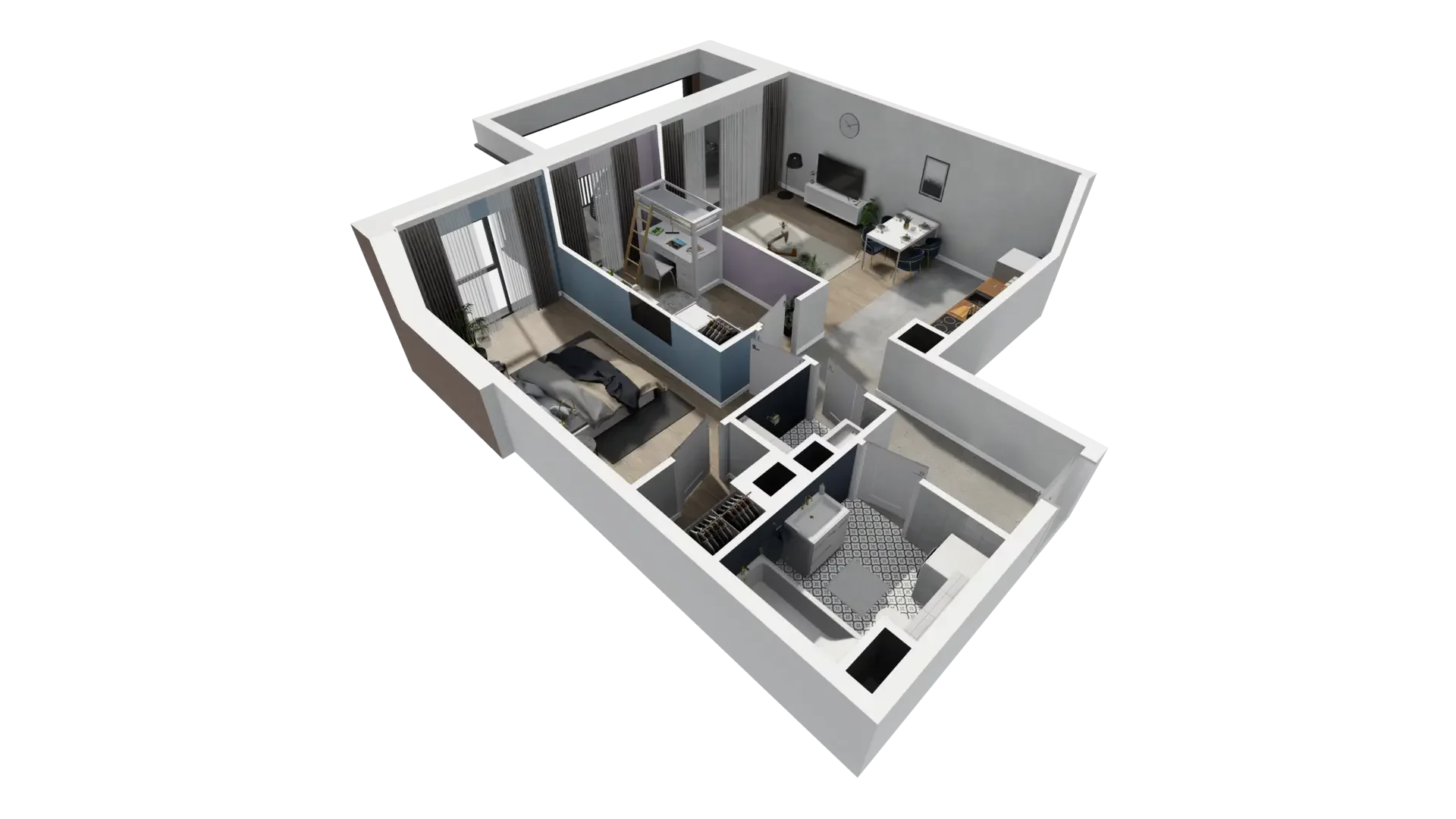 3 pokoje, mieszkanie 67,72 m², piętro 5, oferta nr B1.5.1, ATAL Symbioza, Gdynia, Cisowa, ul. Kcyńska