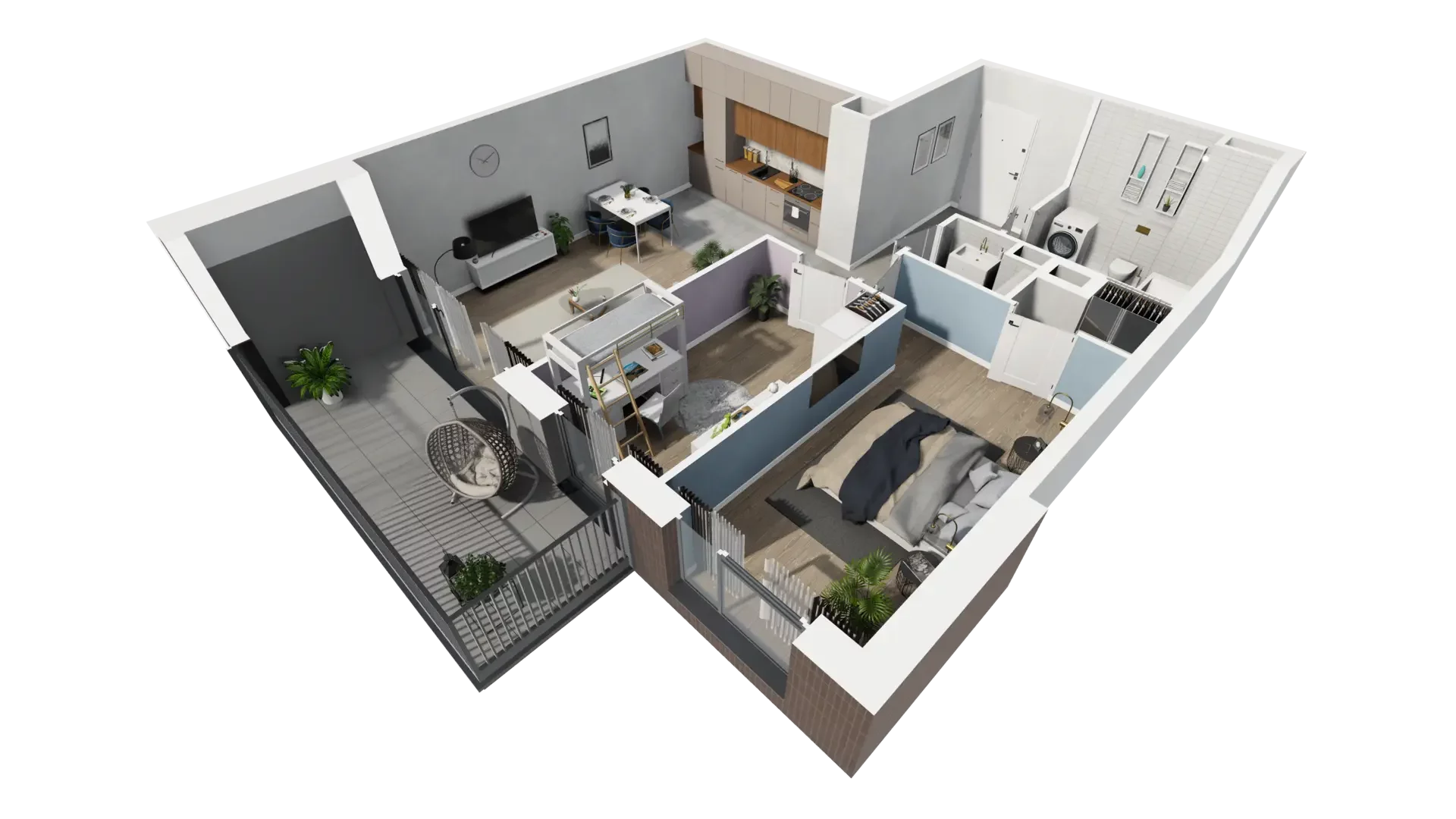 3 pokoje, mieszkanie 67,72 m², piętro 5, oferta nr B1.5.1, ATAL Symbioza, Gdynia, Cisowa, ul. Kcyńska