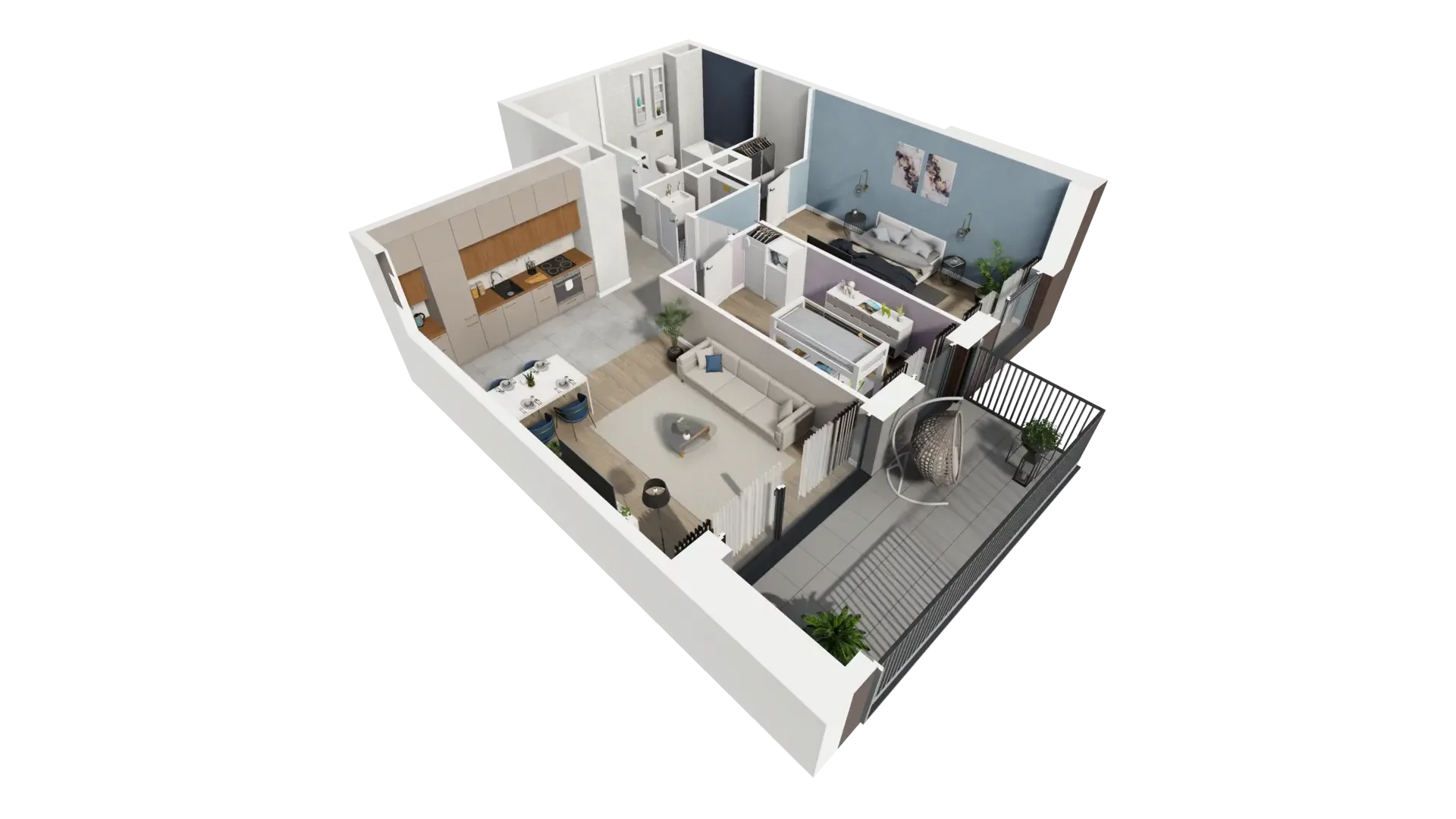 3 pokoje, mieszkanie 67,72 m², piętro 5, oferta nr B1.5.1, ATAL Symbioza, Gdynia, Cisowa, ul. Kcyńska