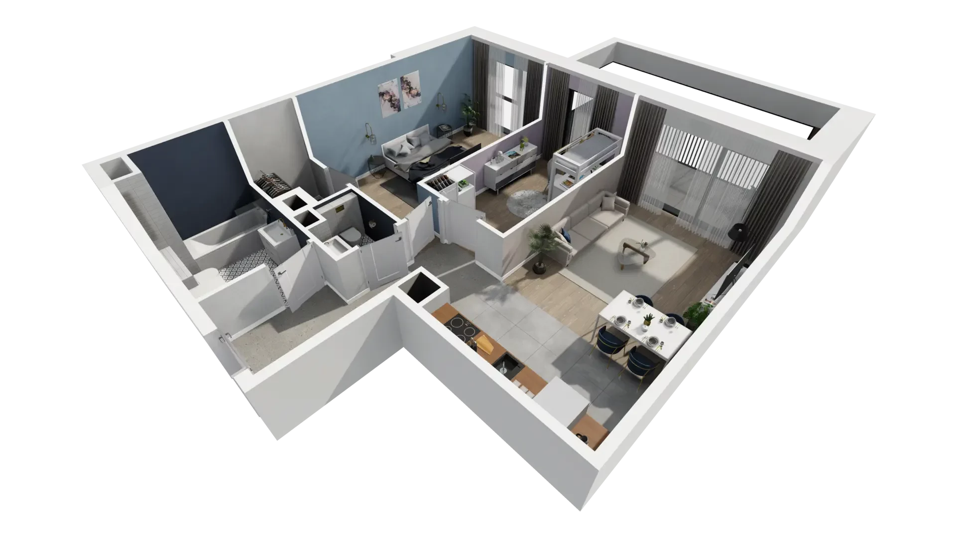 3 pokoje, mieszkanie 67,72 m², piętro 5, oferta nr B1.5.1, ATAL Symbioza, Gdynia, Cisowa, ul. Kcyńska