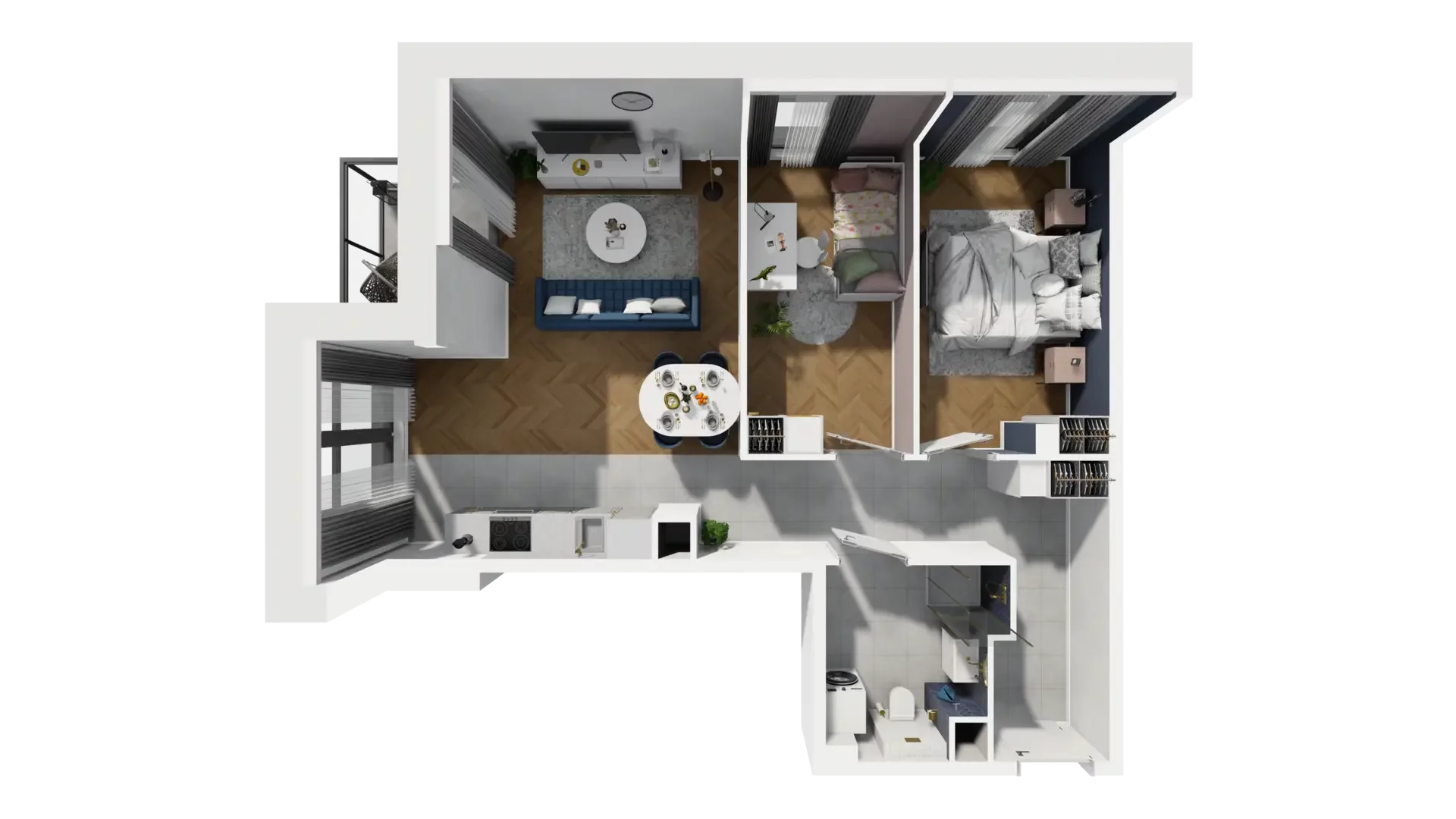 3 pokoje, mieszkanie 58,67 m², piętro 1, oferta nr A1.1.3, ATAL Grabiszyn, Wrocław, Gajowice, Fabryczna, ul. Grochowa
