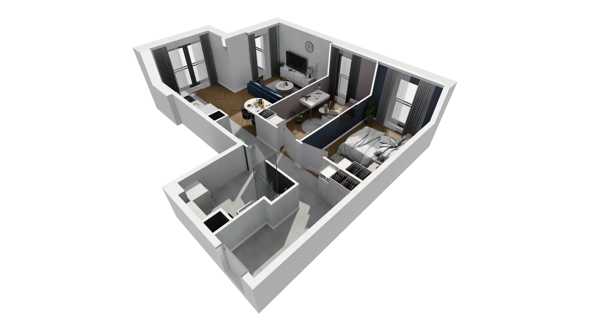 3 pokoje, mieszkanie 58,67 m², piętro 1, oferta nr A1.1.3, ATAL Grabiszyn, Wrocław, Gajowice, Fabryczna, ul. Grochowa