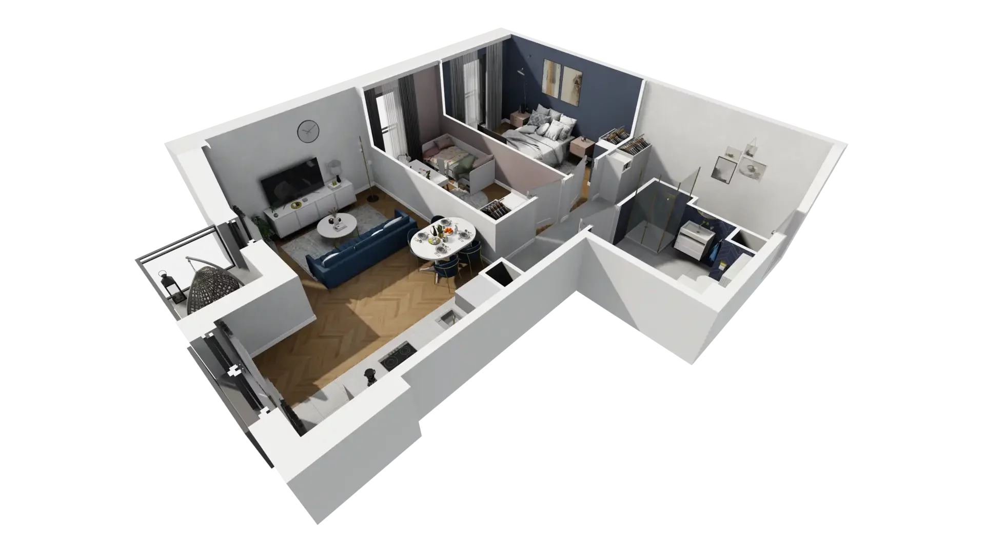 3 pokoje, mieszkanie 58,67 m², piętro 1, oferta nr A1.1.3, ATAL Grabiszyn, Wrocław, Gajowice, Fabryczna, ul. Grochowa