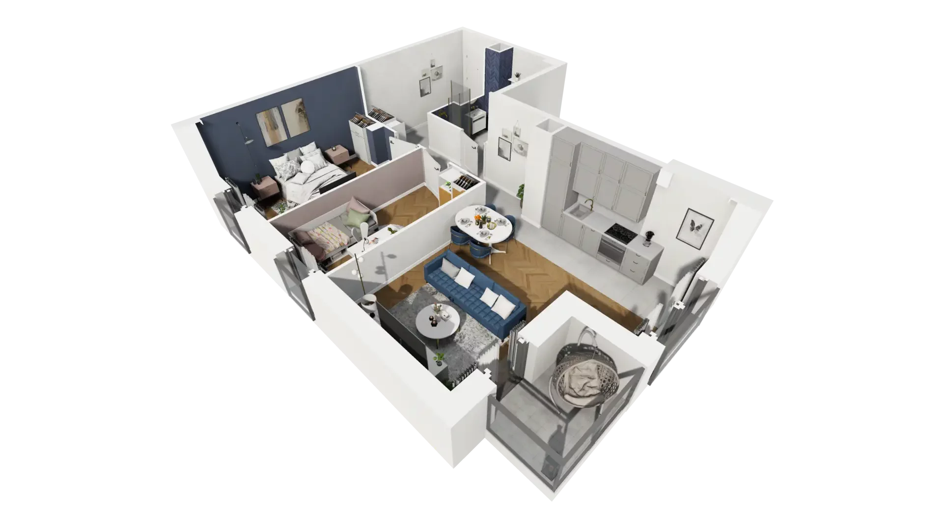 3 pokoje, mieszkanie 58,67 m², piętro 1, oferta nr A1.1.3, ATAL Grabiszyn, Wrocław, Gajowice, Fabryczna, ul. Grochowa