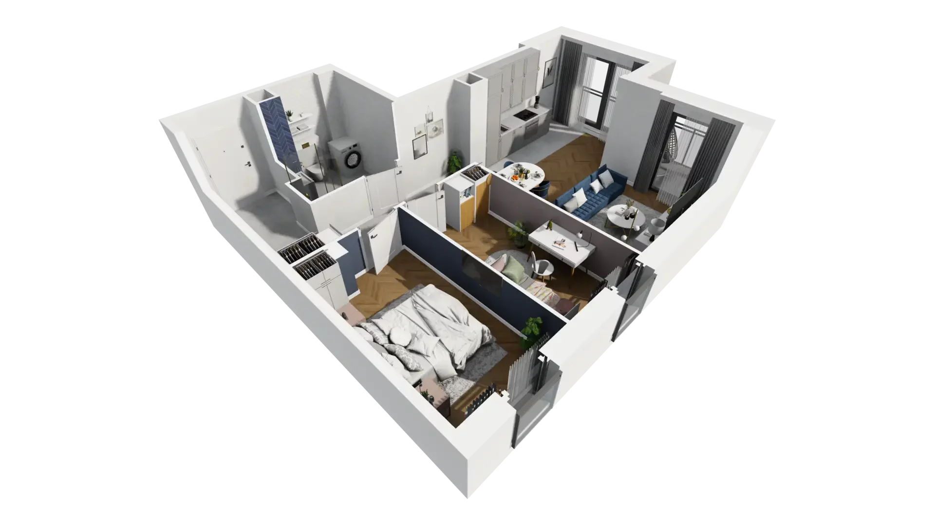 3 pokoje, mieszkanie 58,67 m², piętro 1, oferta nr A1.1.3, ATAL Grabiszyn, Wrocław, Gajowice, Fabryczna, ul. Grochowa