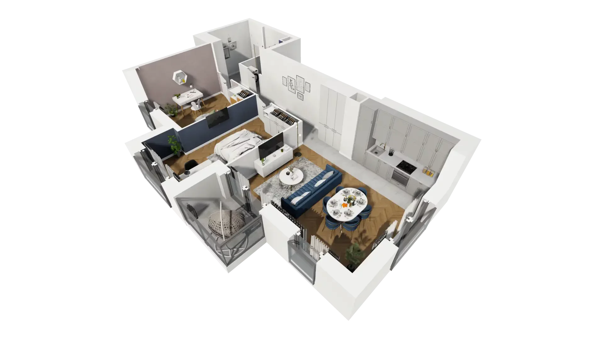 3 pokoje, mieszkanie 63,11 m², piętro 1, oferta nr A1.1.9, ATAL Grabiszyn, Wrocław, Gajowice, Fabryczna, ul. Grochowa