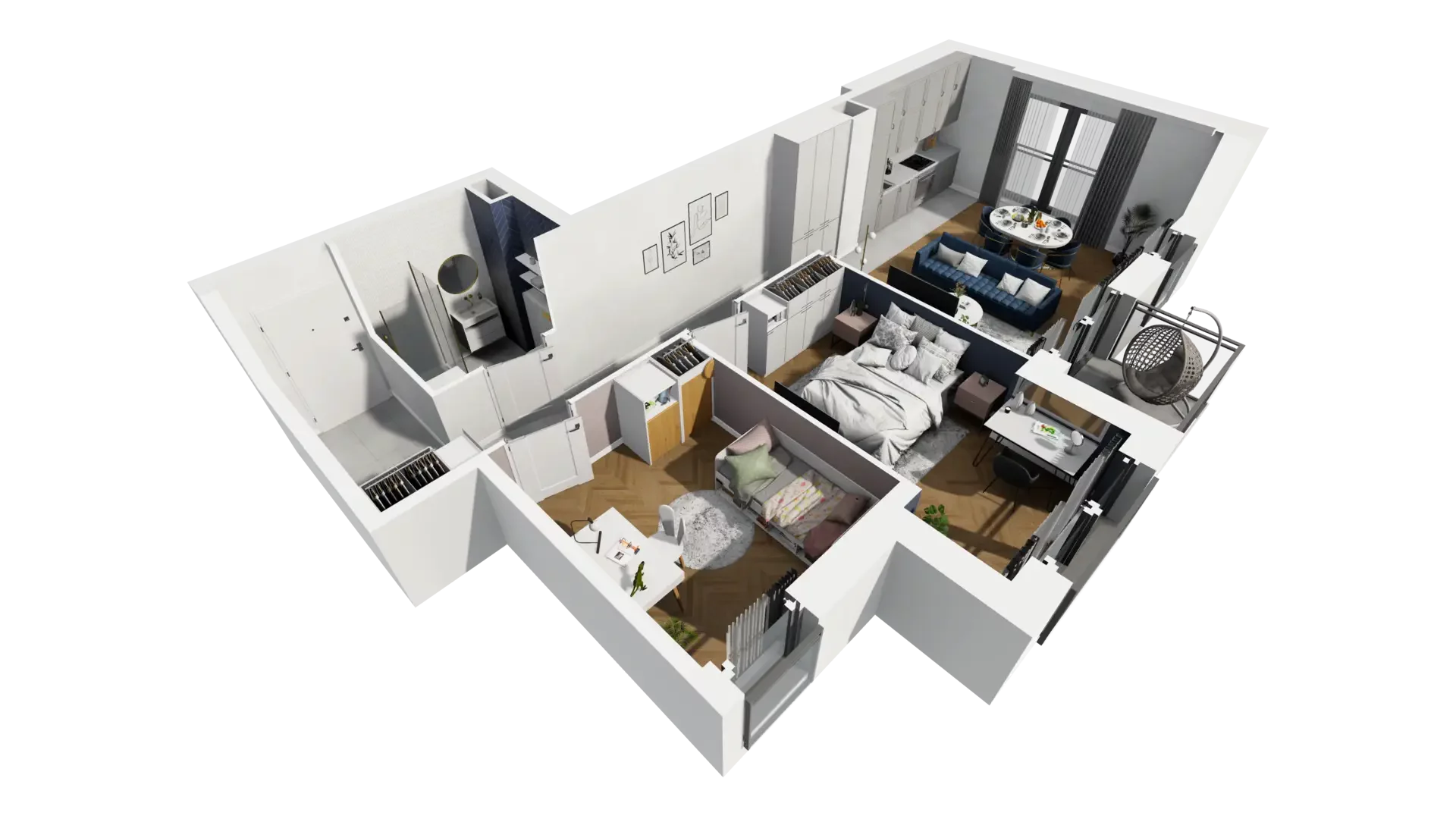 3 pokoje, mieszkanie 63,11 m², piętro 1, oferta nr A1.1.9, ATAL Grabiszyn, Wrocław, Gajowice, Fabryczna, ul. Grochowa