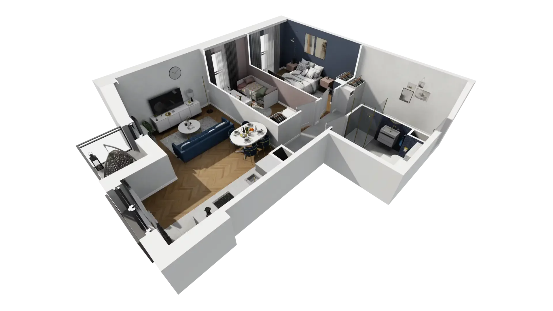3 pokoje, mieszkanie 58,76 m², piętro 2, oferta nr A1.2.14, ATAL Grabiszyn, Wrocław, Gajowice, Fabryczna, ul. Grochowa