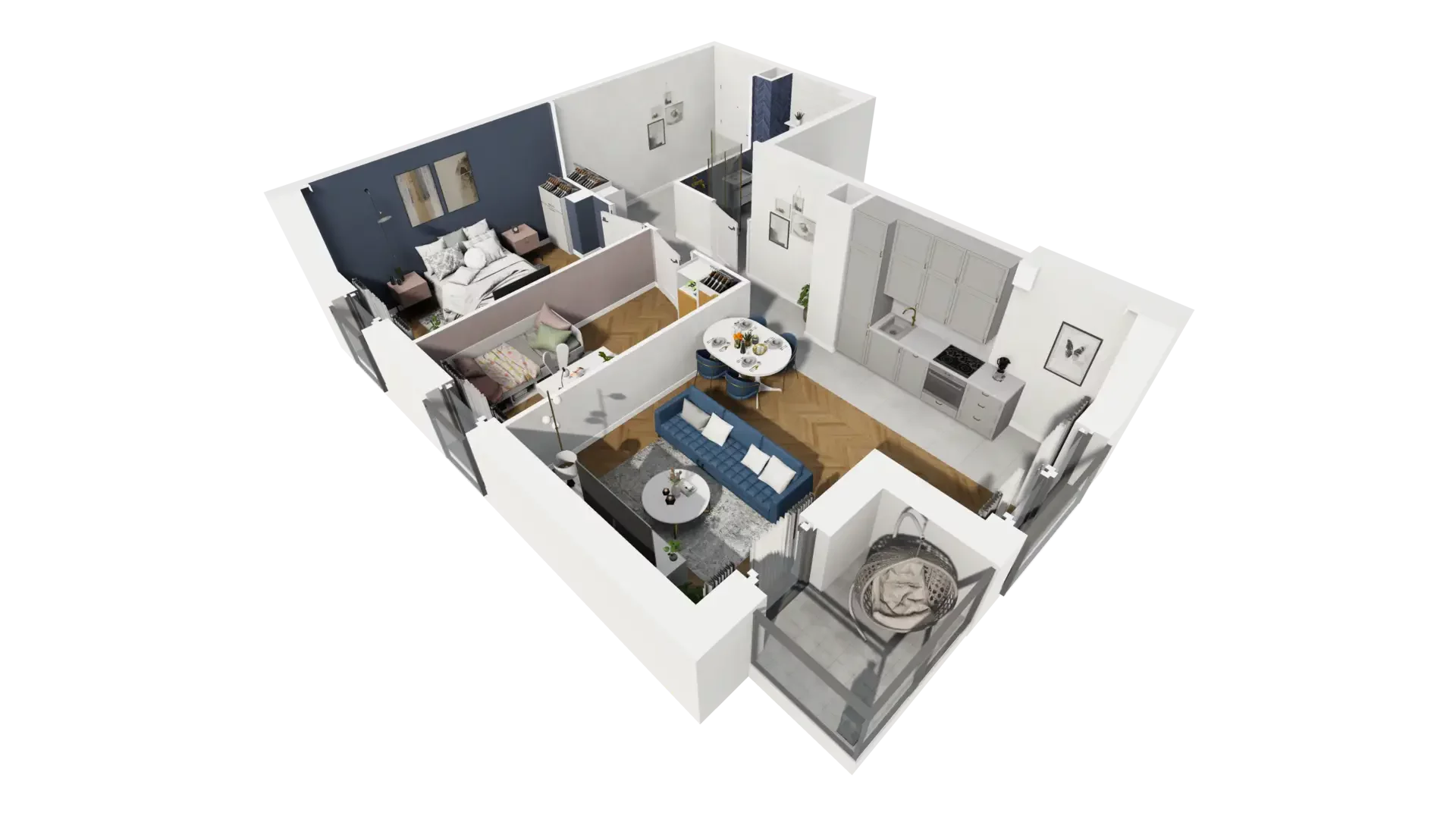 3 pokoje, mieszkanie 58,76 m², piętro 2, oferta nr A1.2.14, ATAL Grabiszyn, Wrocław, Gajowice, Fabryczna, ul. Grochowa