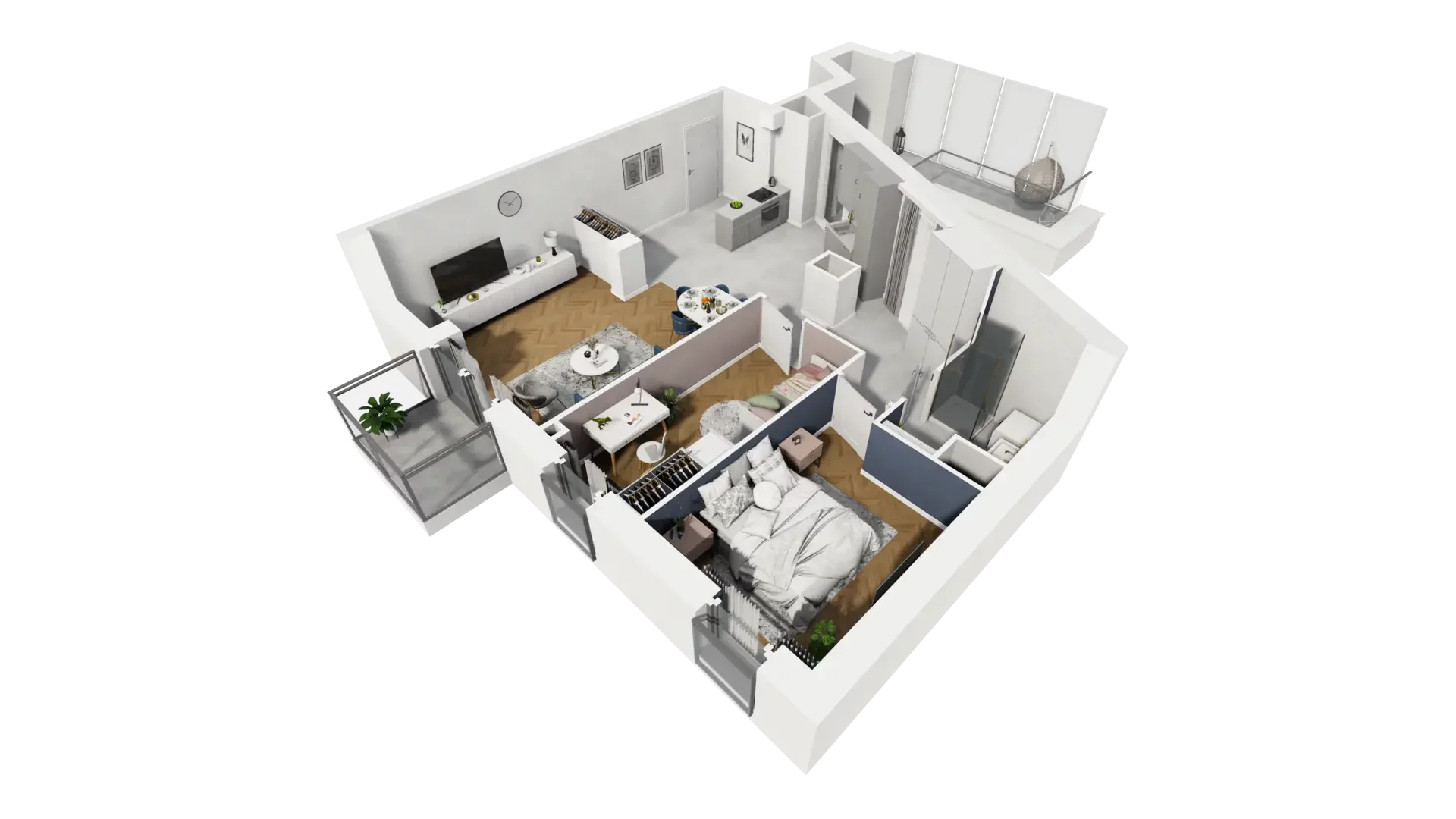 3 pokoje, mieszkanie 70,74 m², piętro 5, oferta nr A1.5.45, ATAL Grabiszyn, Wrocław, Gajowice, Fabryczna, ul. Grochowa