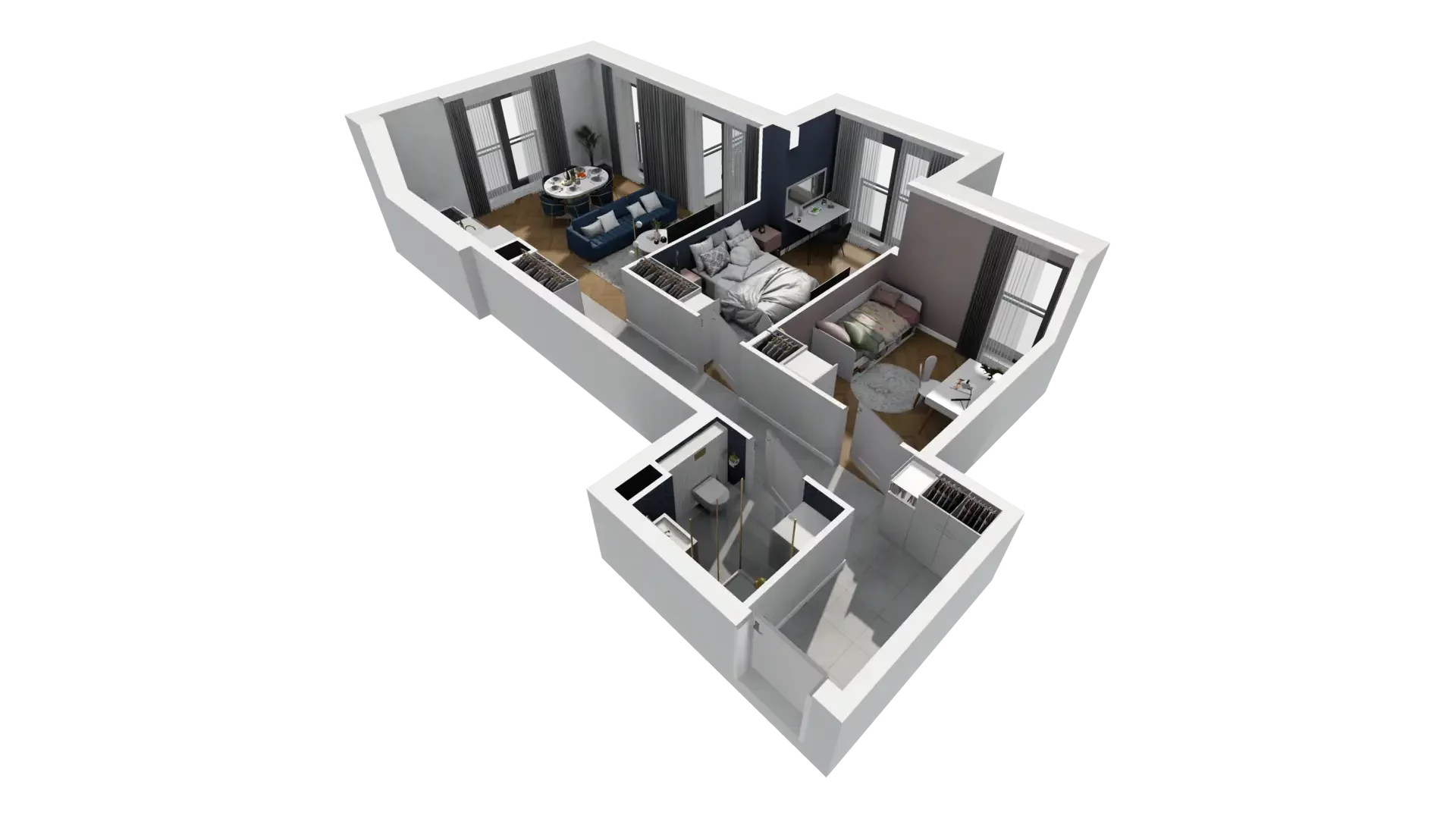 3 pokoje, mieszkanie 63,11 m², piętro 5, oferta nr A1.5.51, ATAL Grabiszyn, Wrocław, Gajowice, Fabryczna, ul. Grochowa