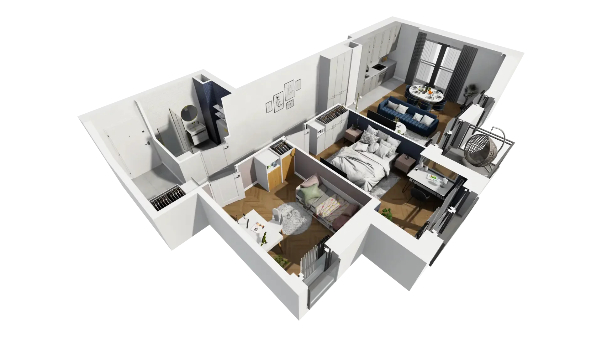 3 pokoje, mieszkanie 63,11 m², piętro 5, oferta nr A1.5.51, ATAL Grabiszyn, Wrocław, Gajowice, Fabryczna, ul. Grochowa