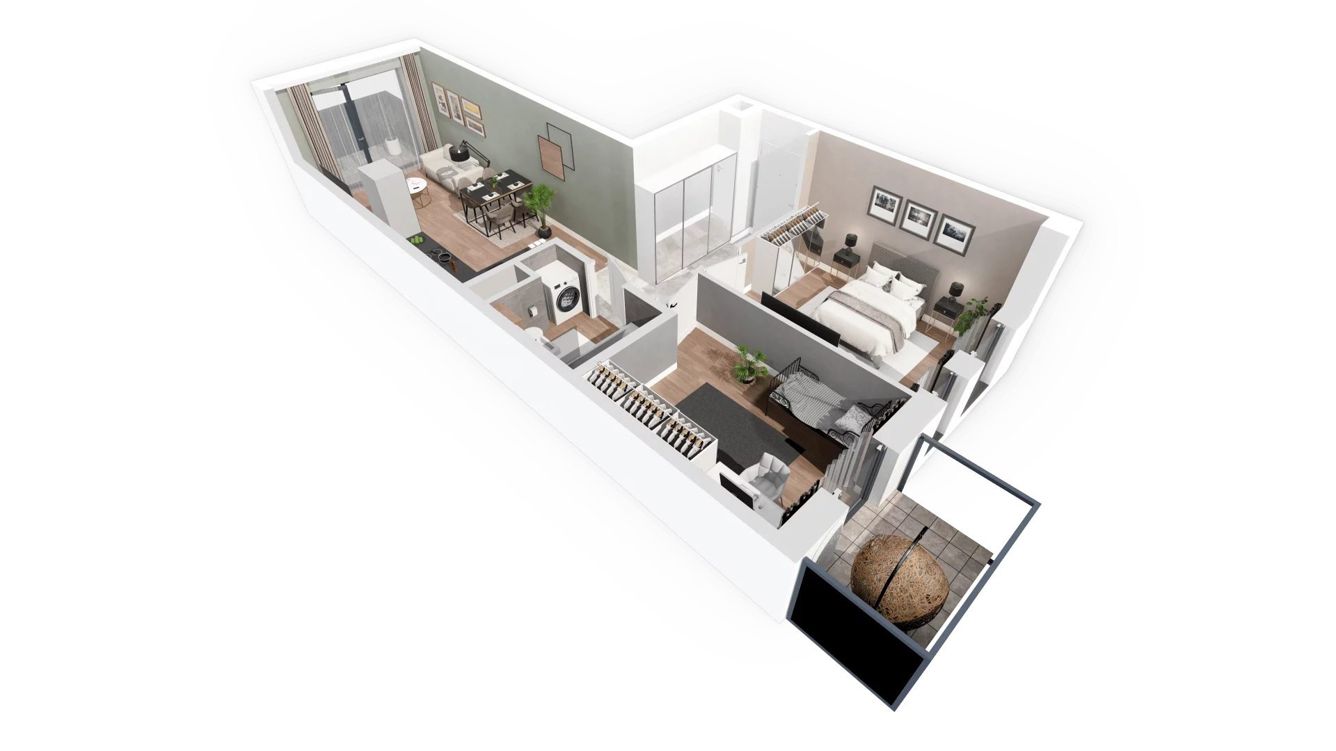 Mieszkanie 61,38 m², piętro 1, oferta nr D6.B.1.1, Zacisze Marcelin, Poznań, Ławica, Marcelin, ul. Leśnych Skrzatów