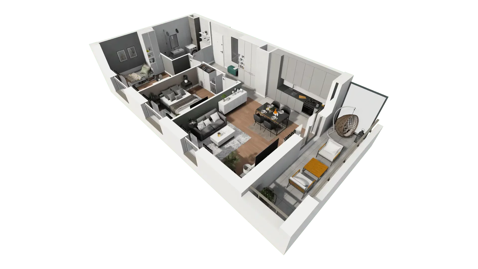 Mieszkanie 58,55 m², piętro 1, oferta nr B11-K1-1-5, Żerniki Na Novo III, Wrocław, Żerniki, ul. Maxa Berga