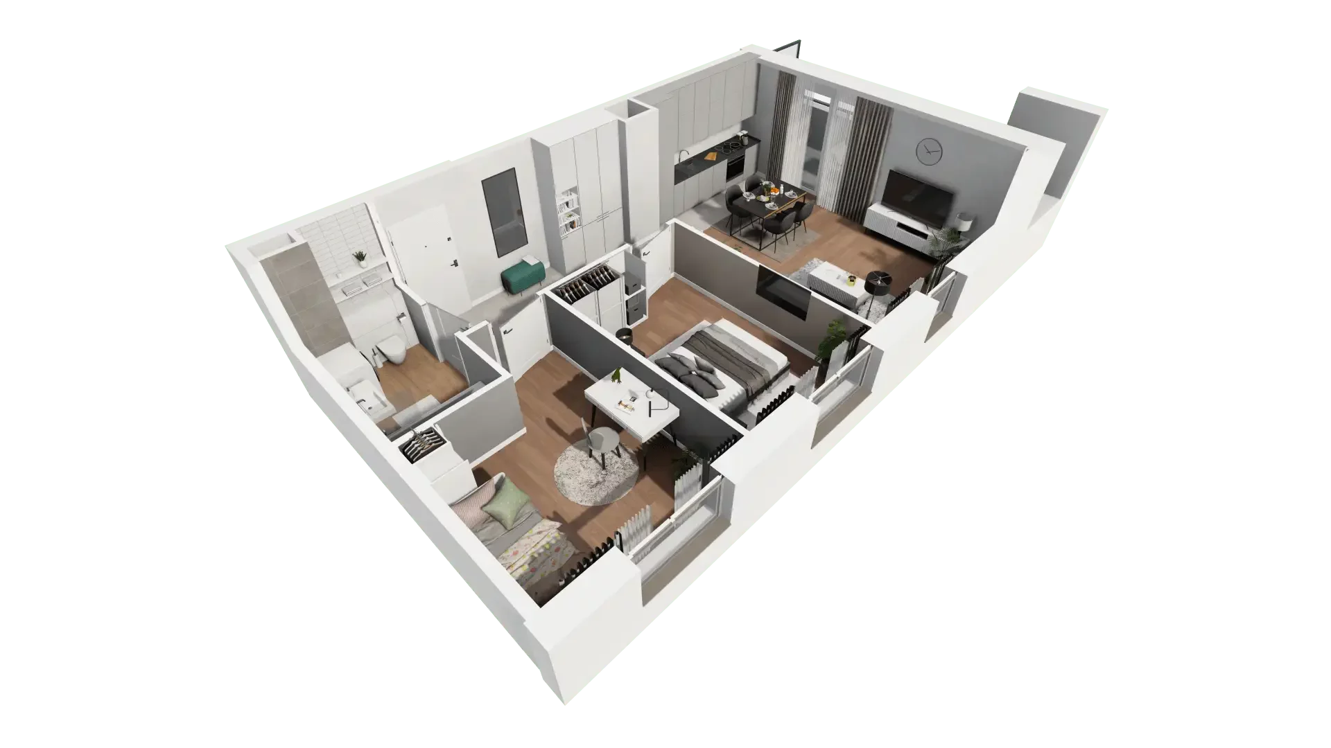 Mieszkanie 58,55 m², piętro 1, oferta nr B11-K1-1-5, Żerniki Na Novo III, Wrocław, Żerniki, ul. Maxa Berga