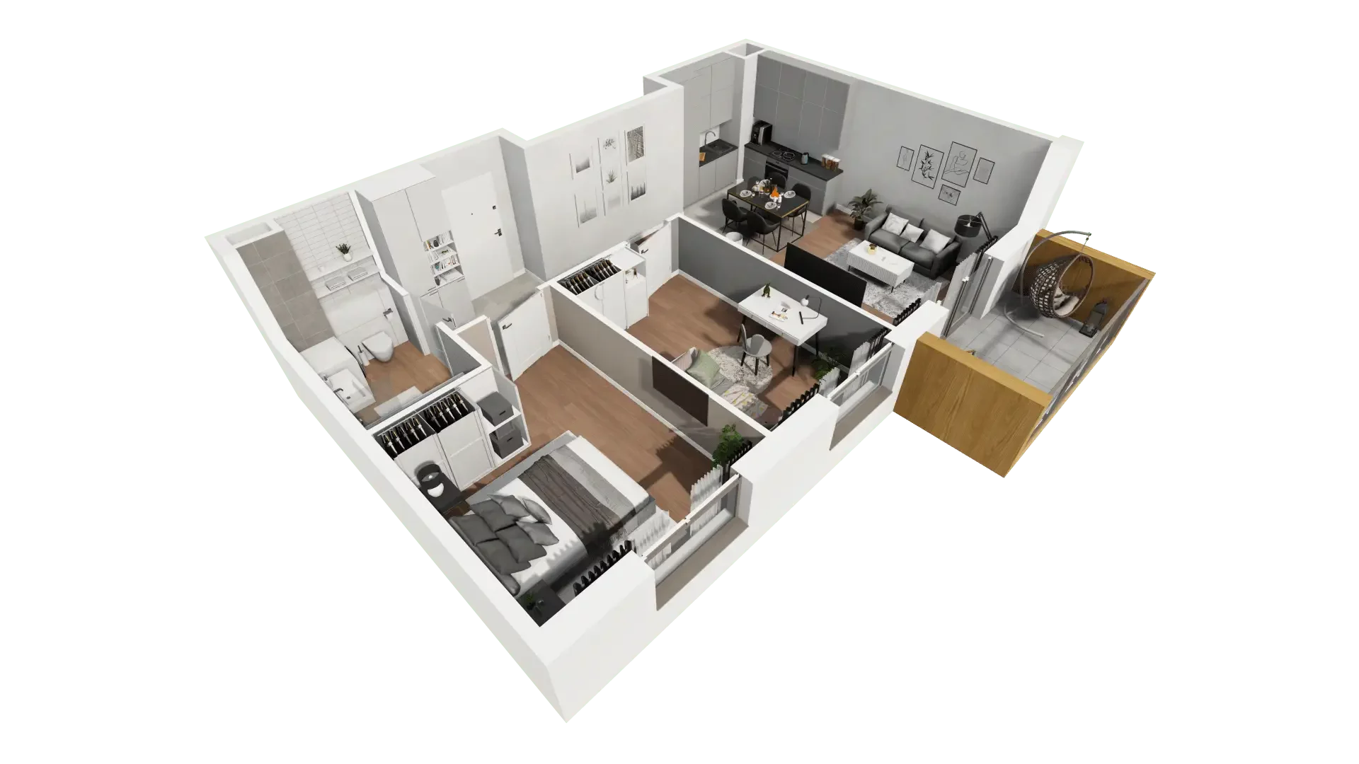 Mieszkanie 58,39 m², piętro 4, oferta nr B11-K1-4-3, Żerniki Na Novo III, Wrocław, Żerniki, ul. Maxa Berga