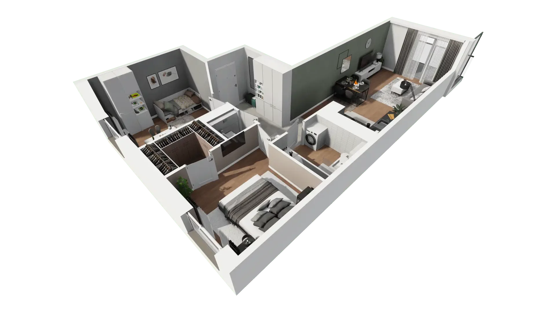 Mieszkanie 54,89 m², piętro 2, oferta nr B9-K5-2-1, Żerniki Na Novo III, Wrocław, Żerniki, ul. Maxa Berga