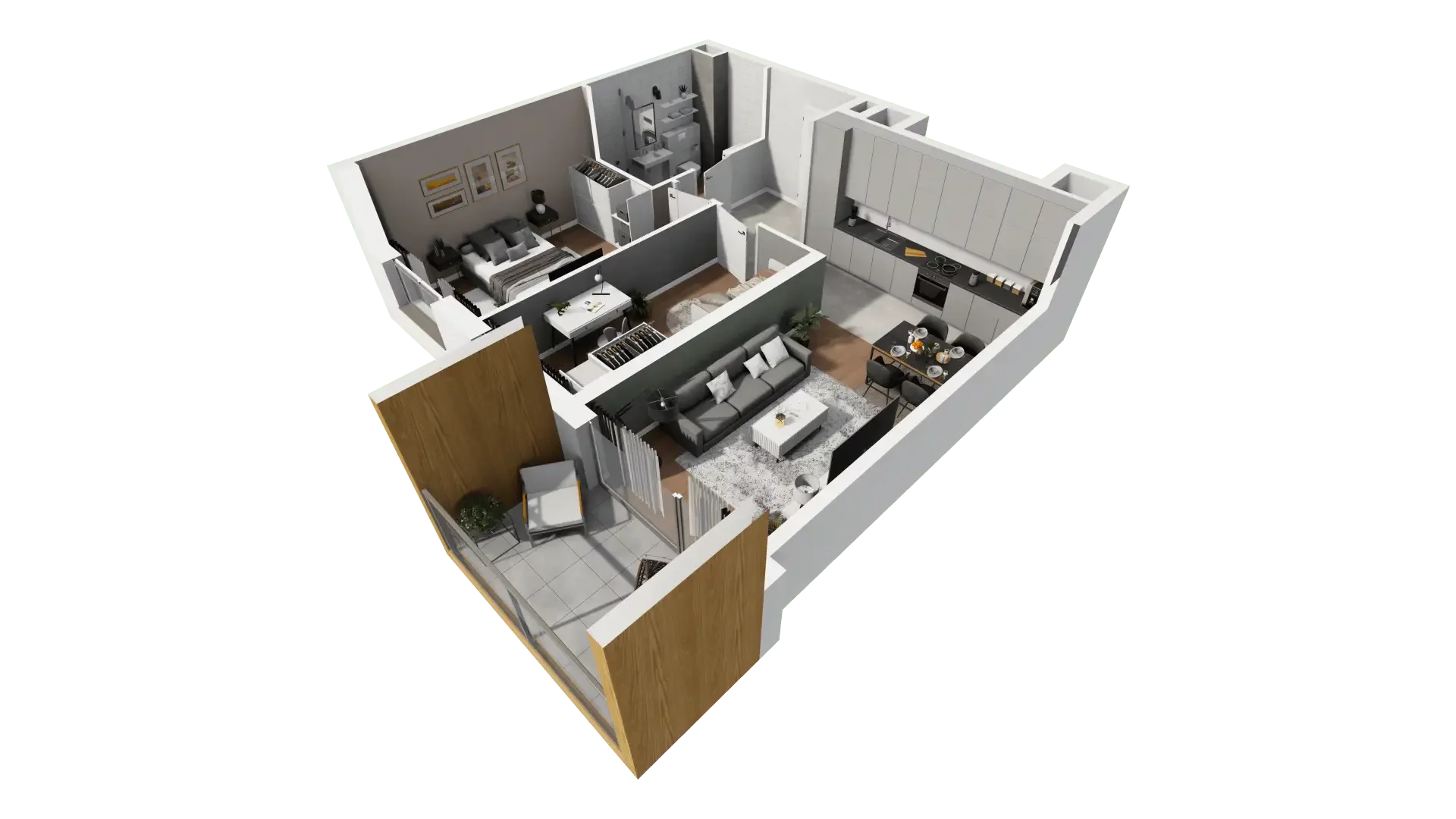 Mieszkanie 54,73 m², piętro 3, oferta nr B9-K5-3-2, Żerniki Na Novo III, Wrocław, Żerniki, ul. Maxa Berga