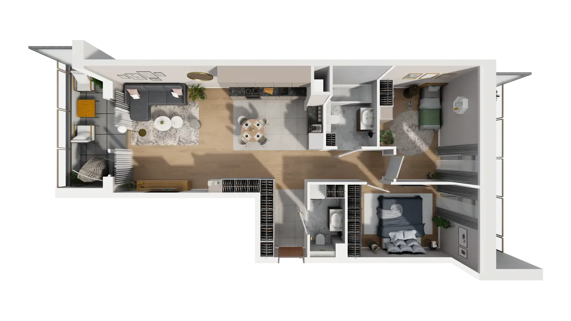 3 pokoje, mieszkanie 68,97 m², piętro 1, oferta nr B.1.3, ATAL Parkowa, Poznań, Nowe Miasto, Osiedle Warszawskie, ul. Mogileńska