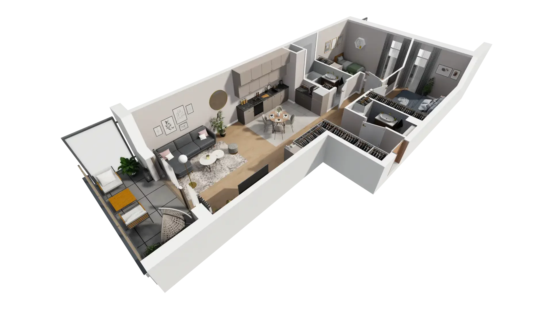 3 pokoje, mieszkanie 68,97 m², piętro 1, oferta nr B.1.3, ATAL Parkowa, Poznań, Nowe Miasto, Osiedle Warszawskie, ul. Mogileńska