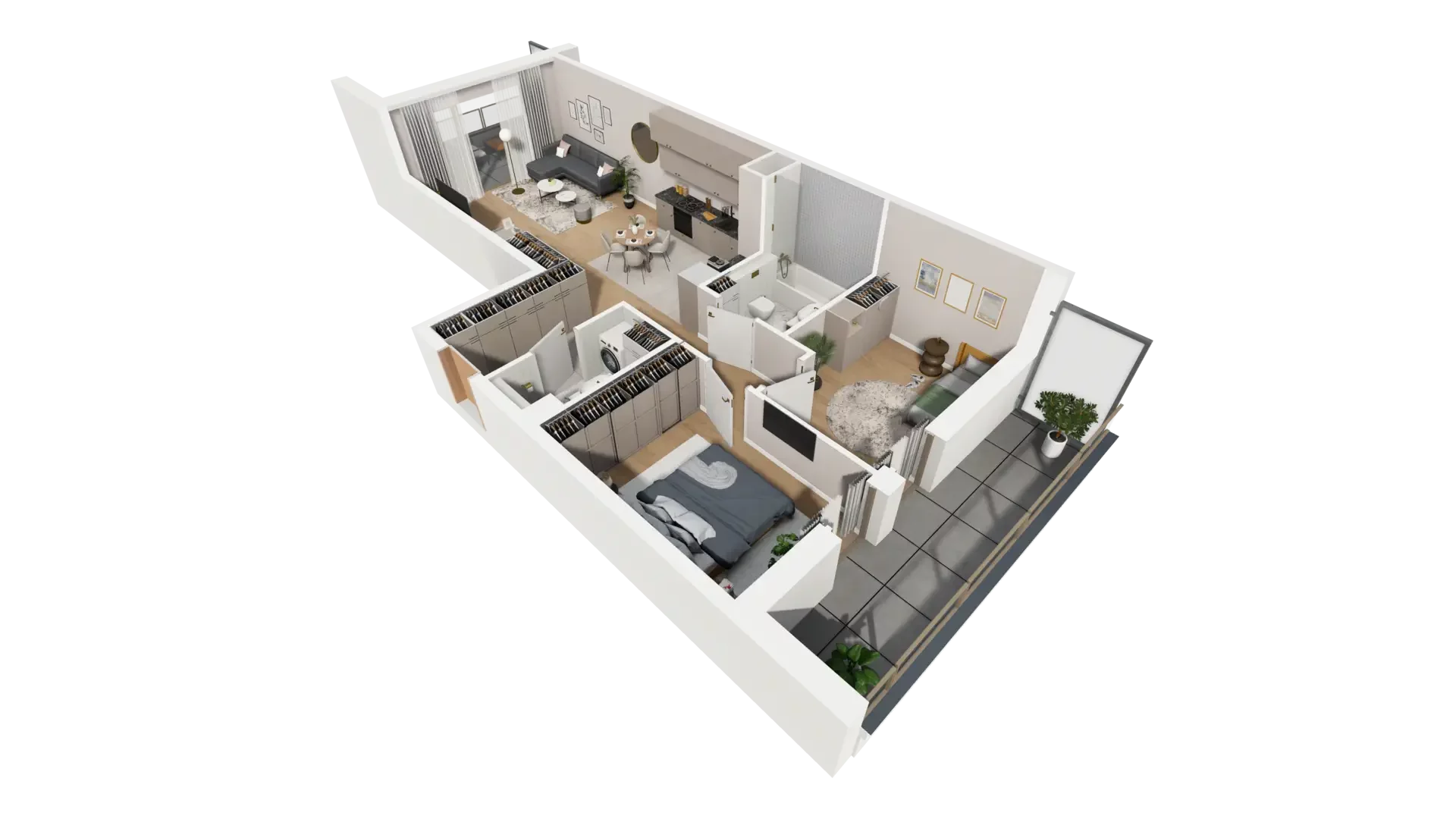 3 pokoje, mieszkanie 68,97 m², piętro 1, oferta nr B.1.3, ATAL Parkowa, Poznań, Nowe Miasto, Osiedle Warszawskie, ul. Mogileńska