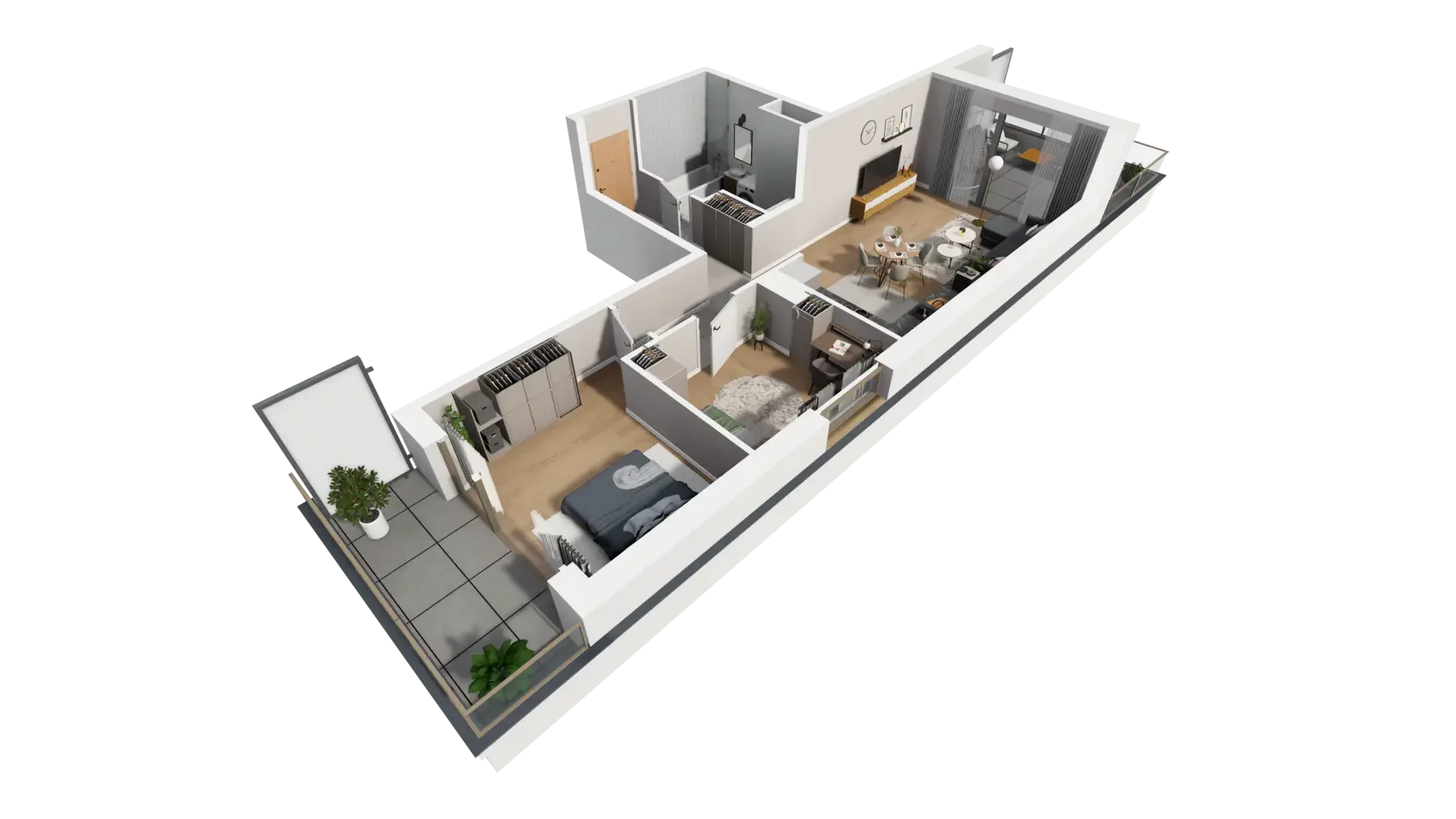 3 pokoje, mieszkanie 60,12 m², piętro 1, oferta nr D.1.2, ATAL Parkowa, Poznań, Nowe Miasto, Osiedle Warszawskie, ul. Mogileńska