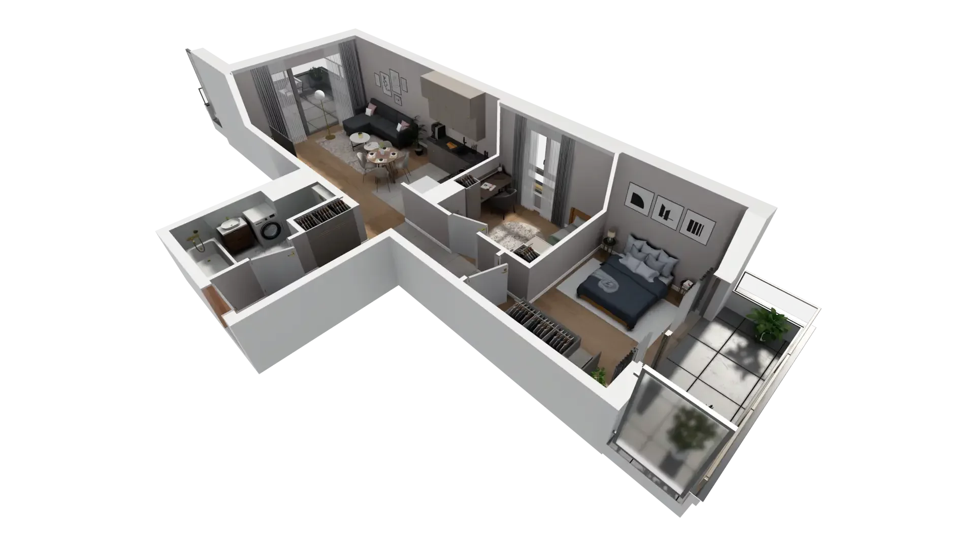 3 pokoje, mieszkanie 60,12 m², piętro 1, oferta nr D.1.2, ATAL Parkowa, Poznań, Nowe Miasto, Osiedle Warszawskie, ul. Mogileńska