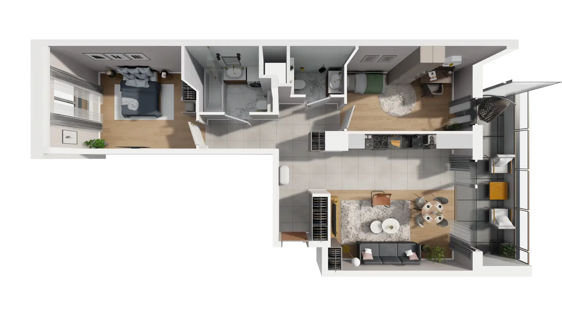 3 pokoje, mieszkanie 69,99 m², piętro 1, oferta nr D.1.6, ATAL Parkowa, Poznań, Nowe Miasto, Osiedle Warszawskie, ul. Mogileńska